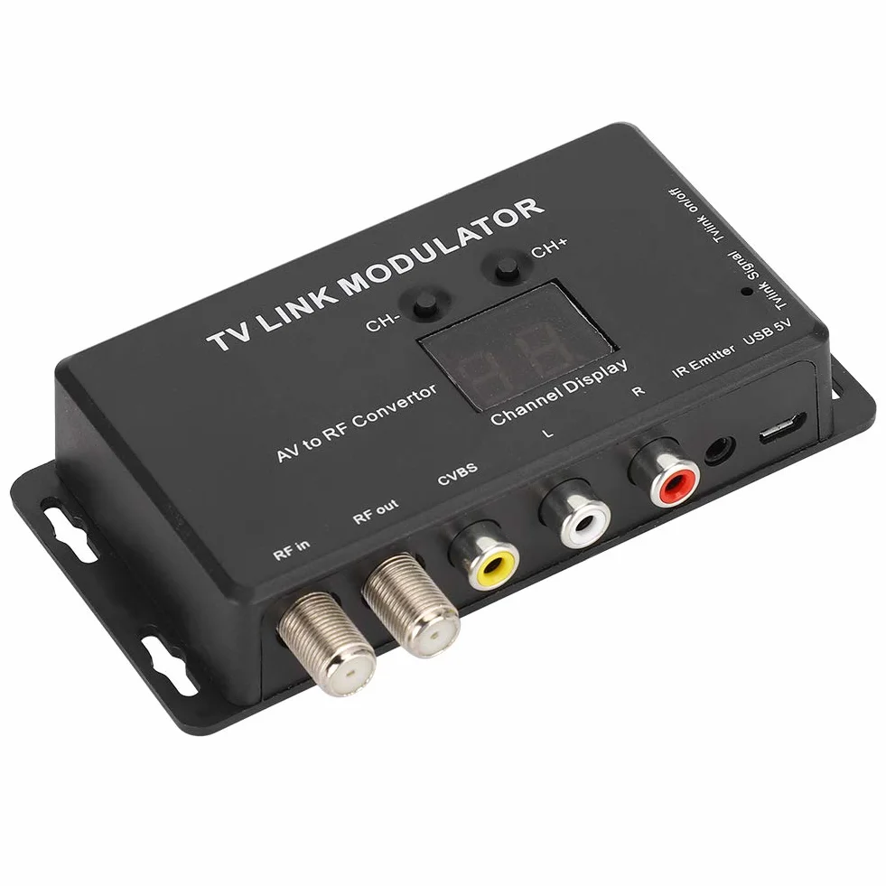 Modulatore TV LINK TM70 UHF AV a RF Convertitore con Display Canale IR Extender