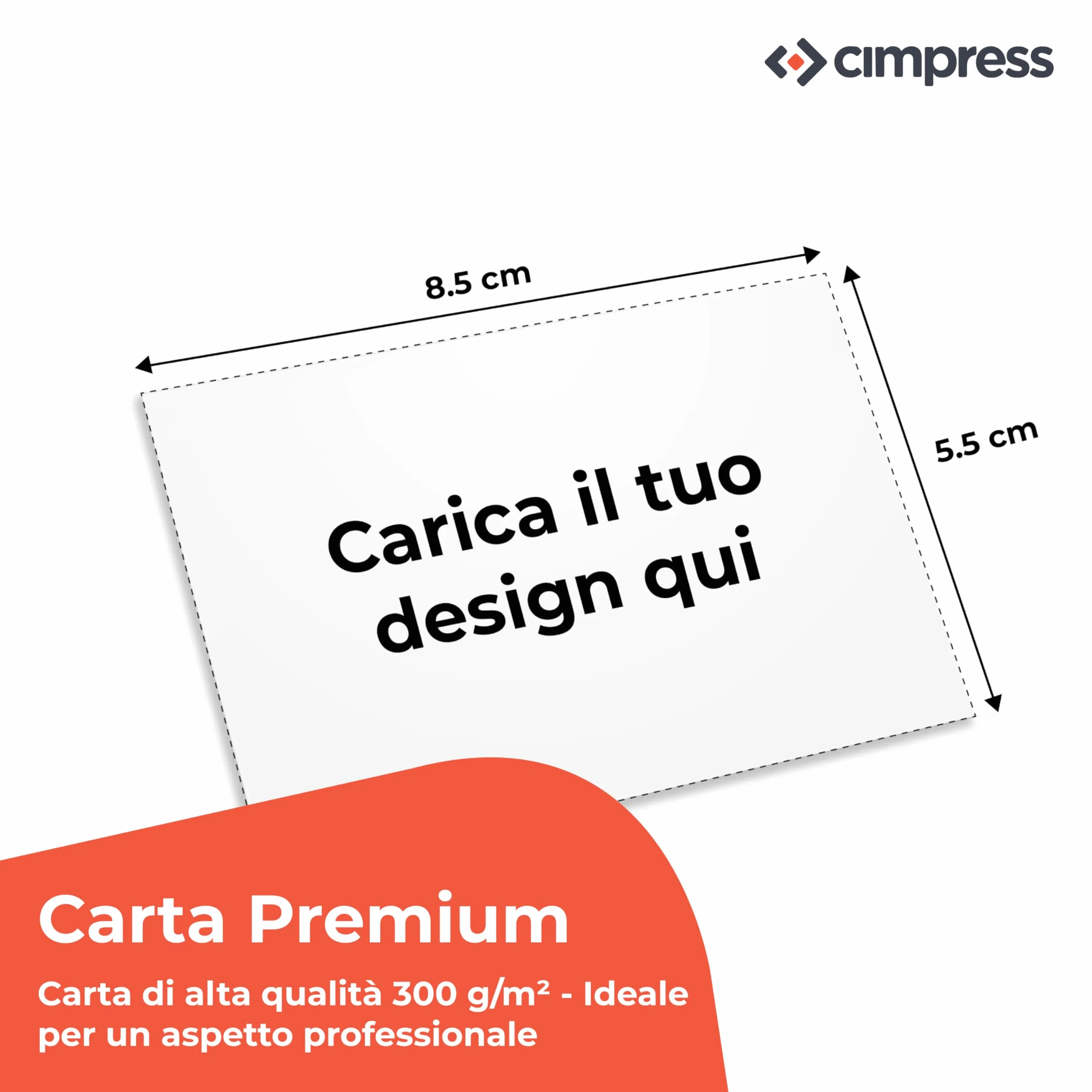 Cimpress Biglietti da Visita Personalizzati 100 sztuk 300g/m² Opaco 85x55 mm Fronte Retro
