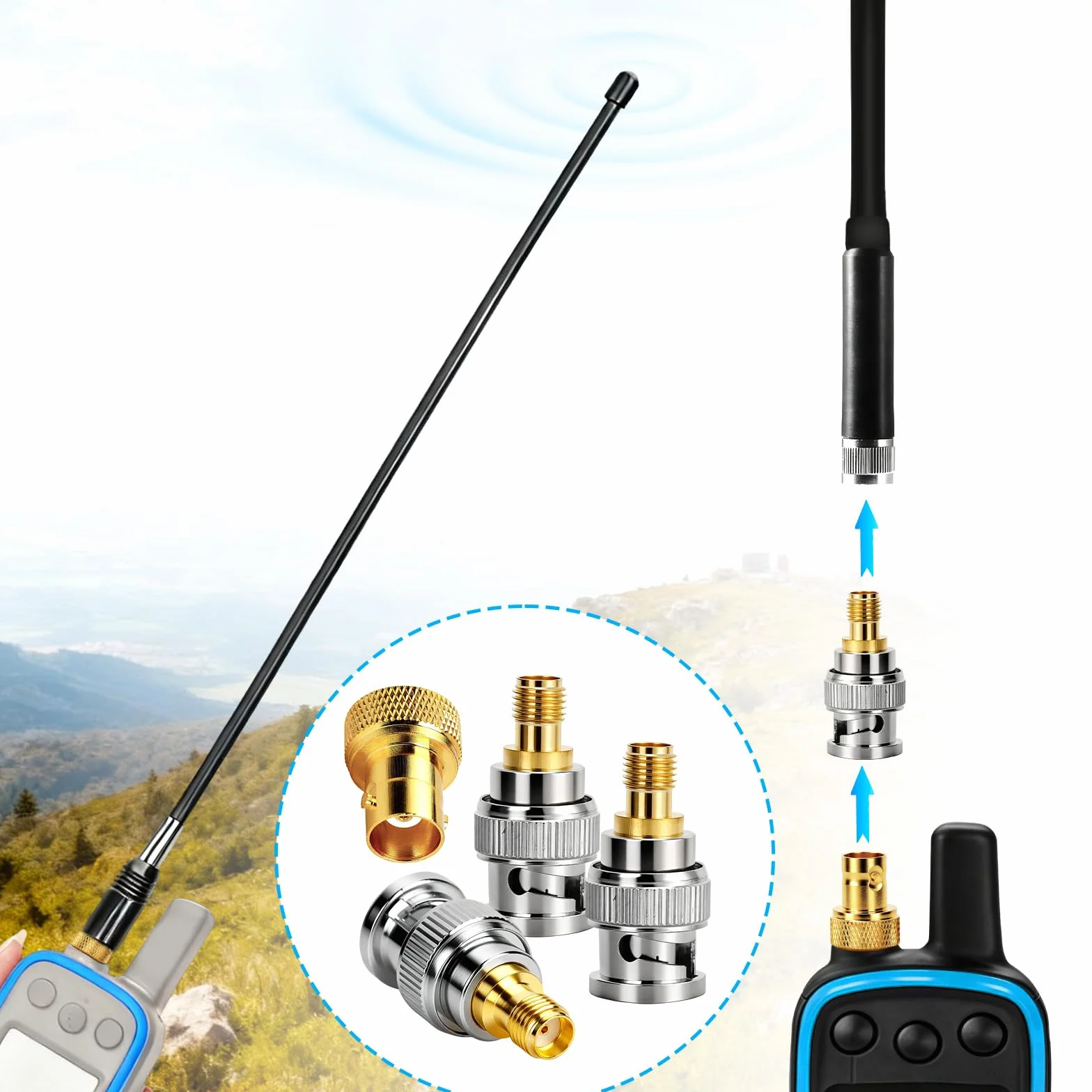 Kit Connettore Antenna GPS Compatibile con GPS Alpha 100/200/200i & Astro 220/320/430, 4 Pezzi