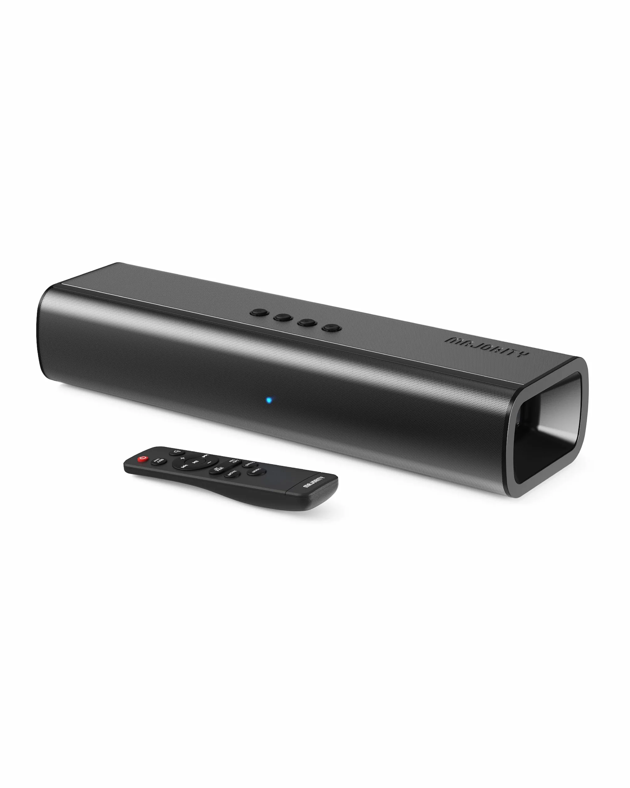 Majority Soundbar Bluetooth TV Naga 40 80W Suono Surround 3D Compatto HDMI ARC Ottico AUX USB Montaggio a Parete Telecomando Staffe Inclusi
