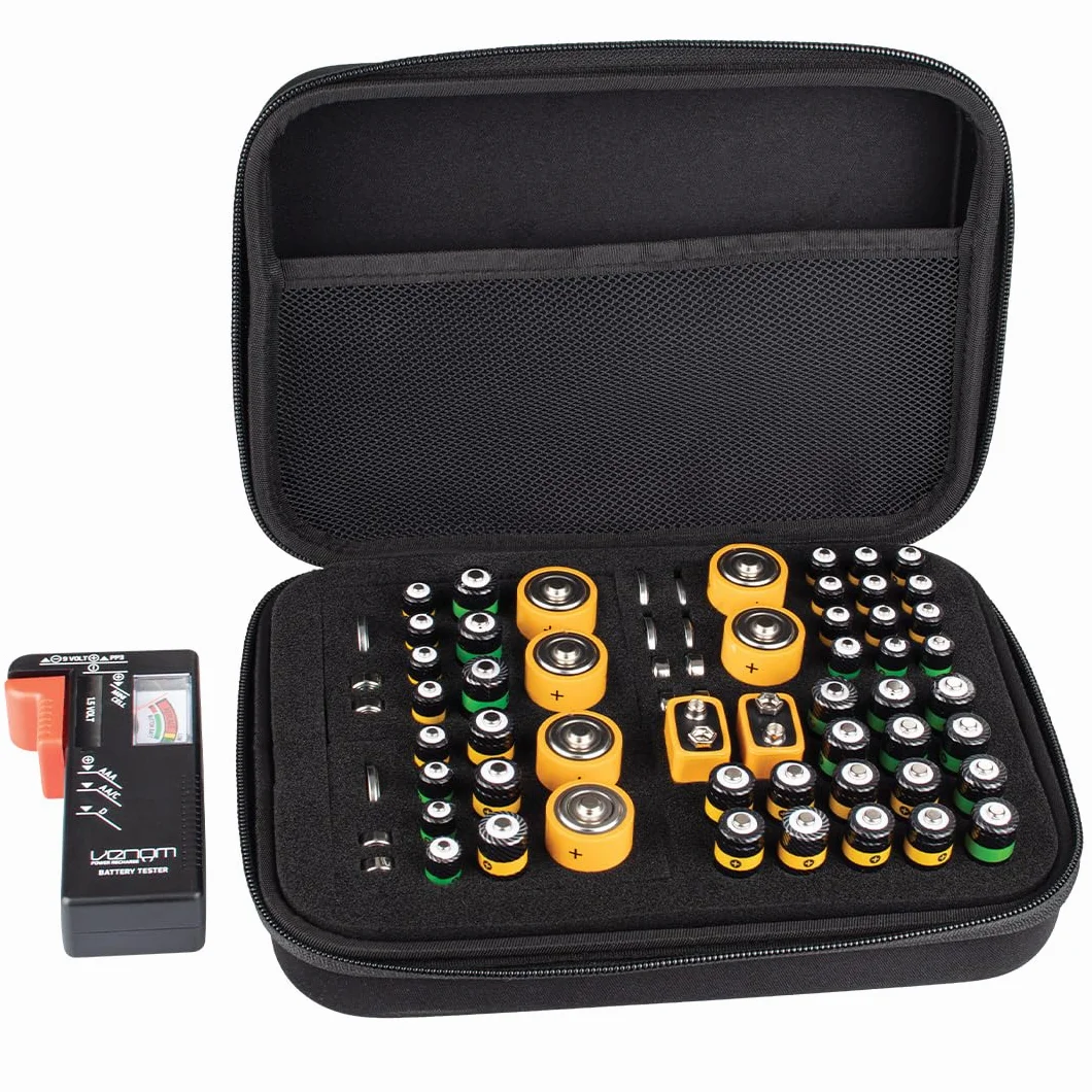Venom Custodia per batteria e organizer con tester di carica