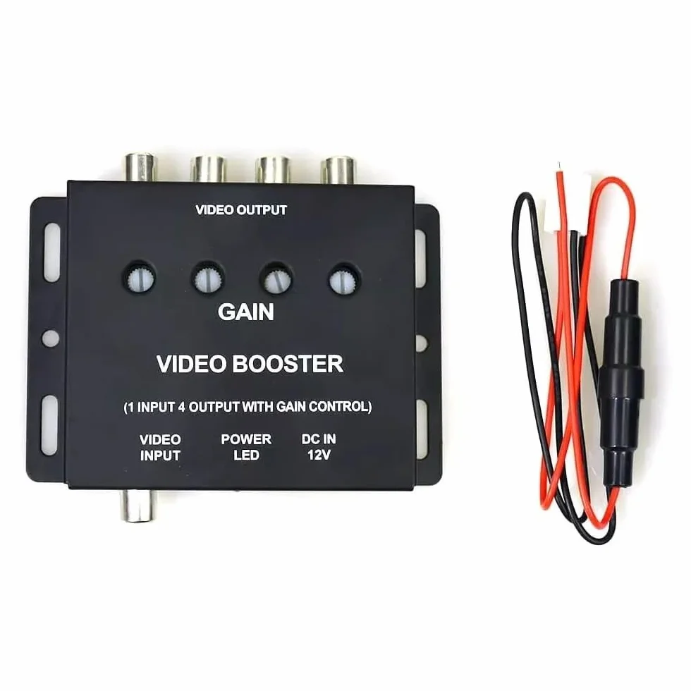 Car Video Splitter 1 a 4 canali AV Amplificatore Booster CVBS Segnale per Auto LCD DVD