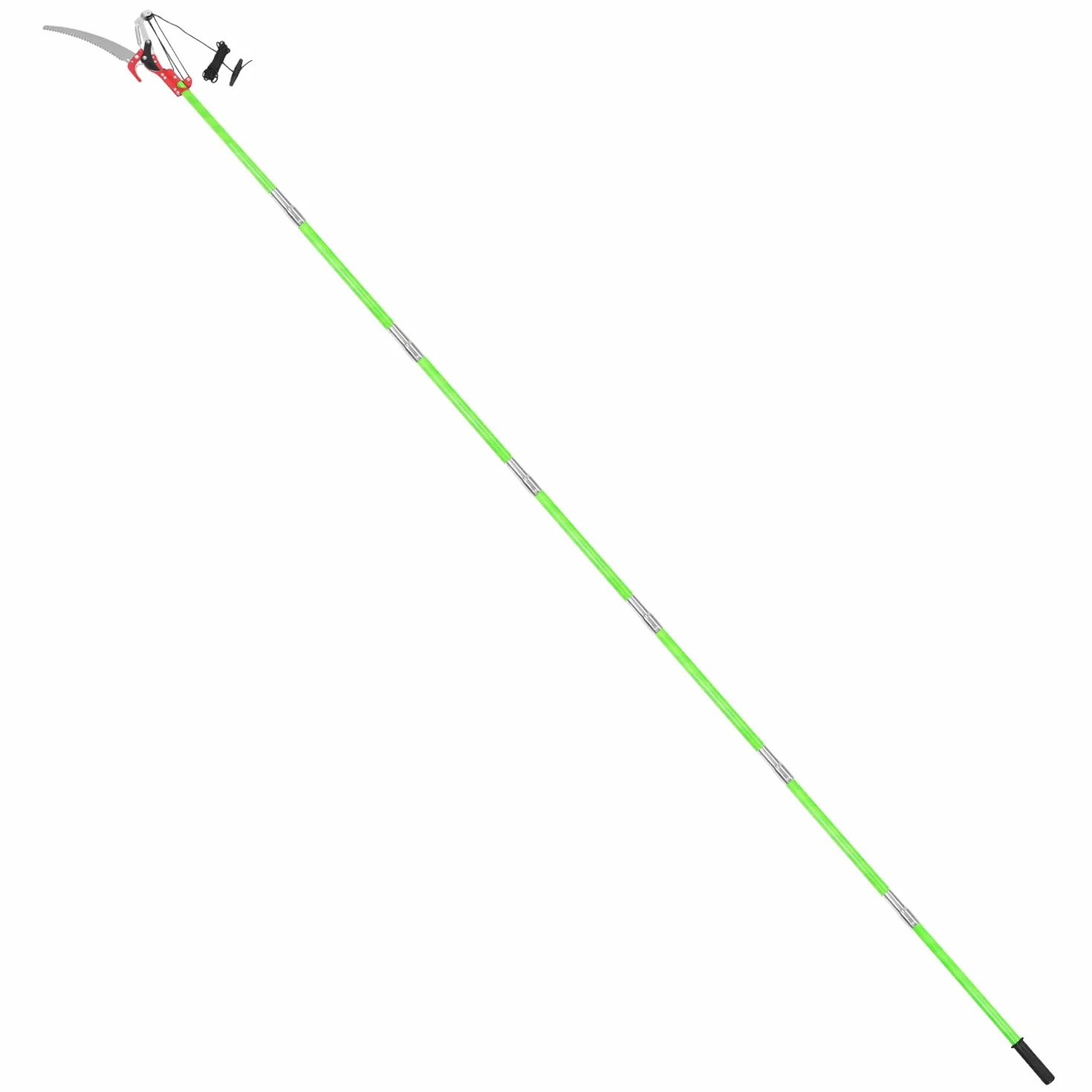 QWORK Svettatoio 8 m Lama acciaio manganese SK5 Aste fibra di vetro Altezza regolabile 1,4-8 m