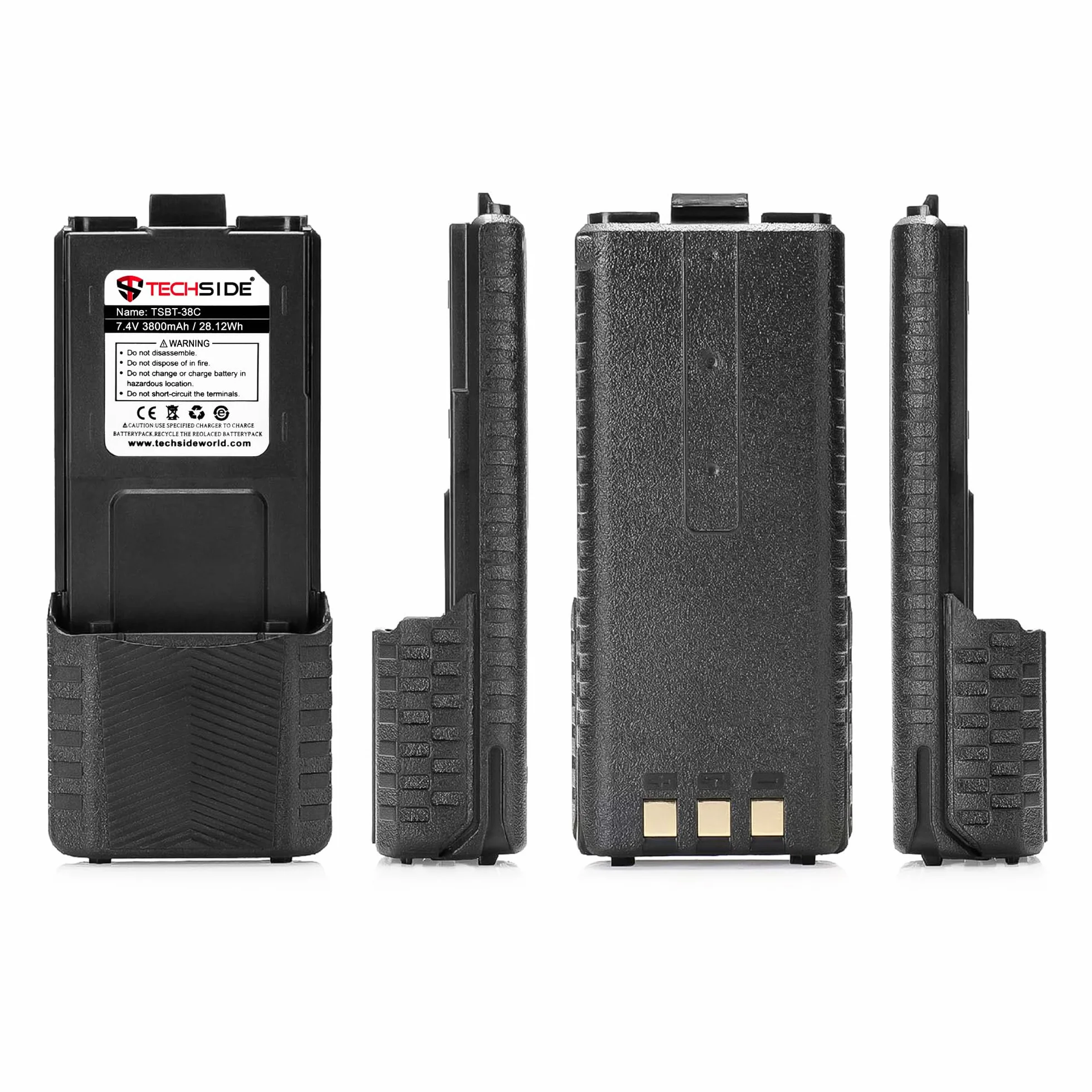 TechSide TSBT-38C Batteria maggiorata 3800mAh ricaricabile USB C compatibile con TI-F8+ TS-T9+ UV-5R