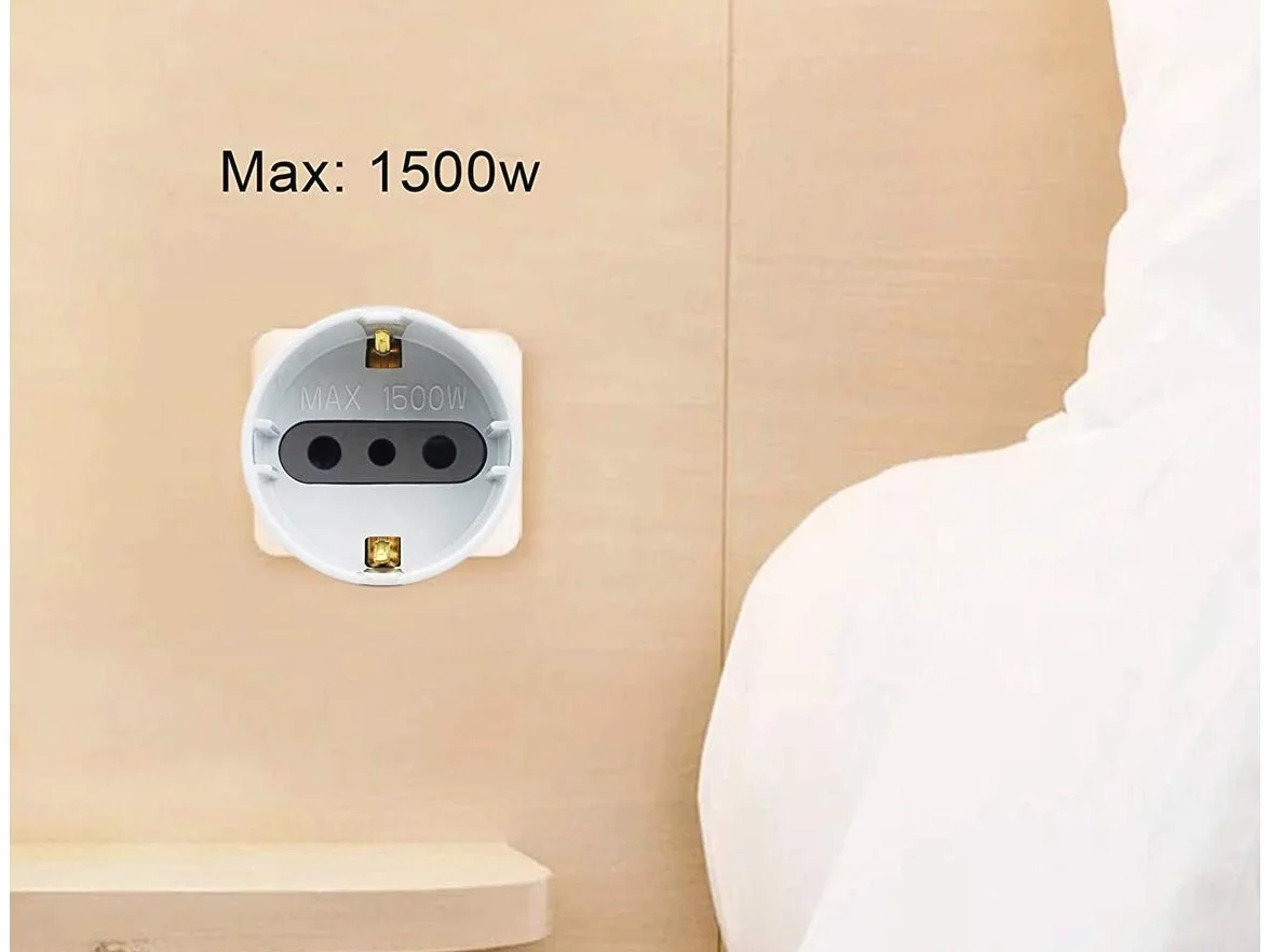 Adattatore Schuko 6 Pezzi, Spina Elettrica 1500W 250V 10A Bianco