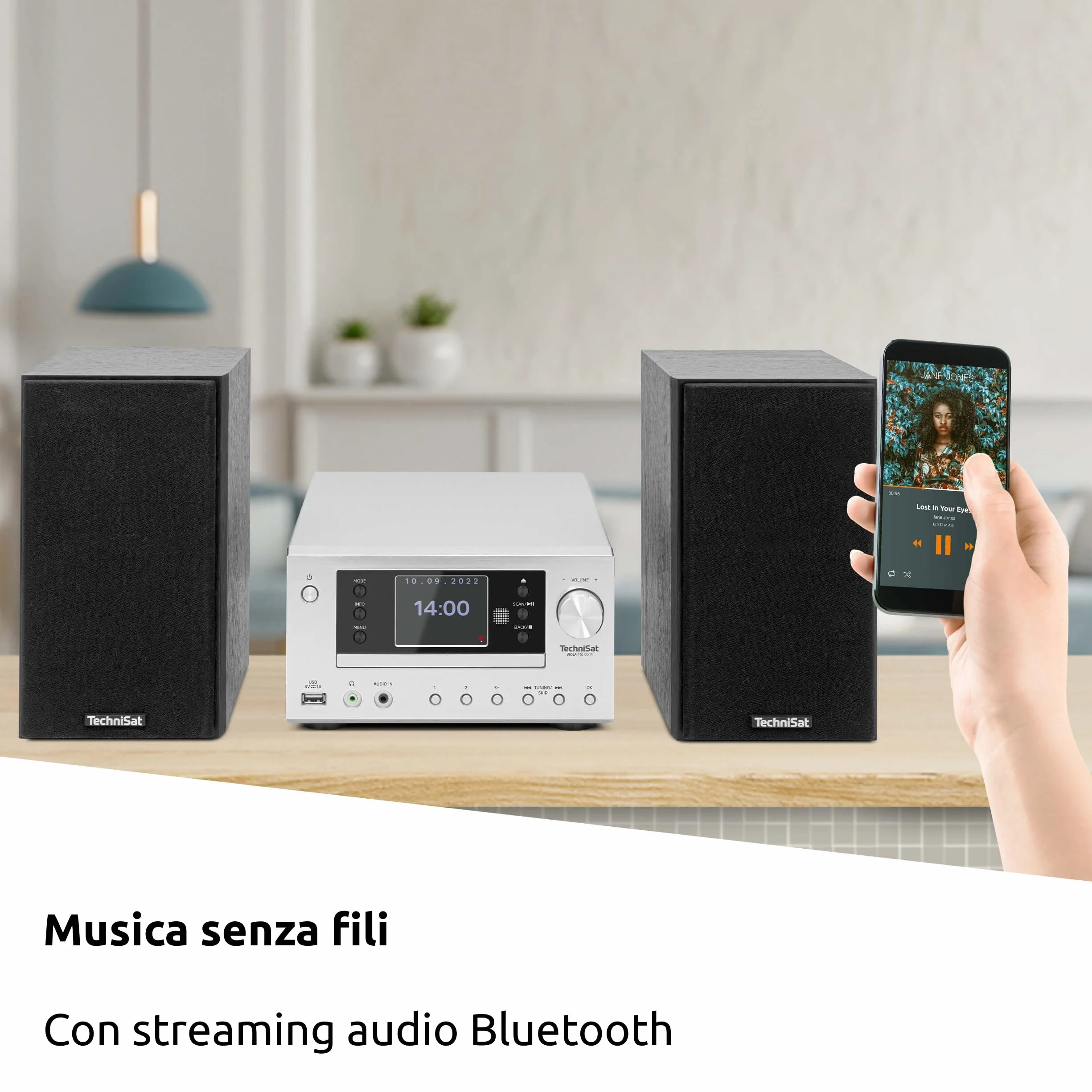TechniSat VIOLA 710 CD IR Impianto Hi-Fi compatto radio Internet DAB+ FM lettore CD Bluetooth 2x20W RMS