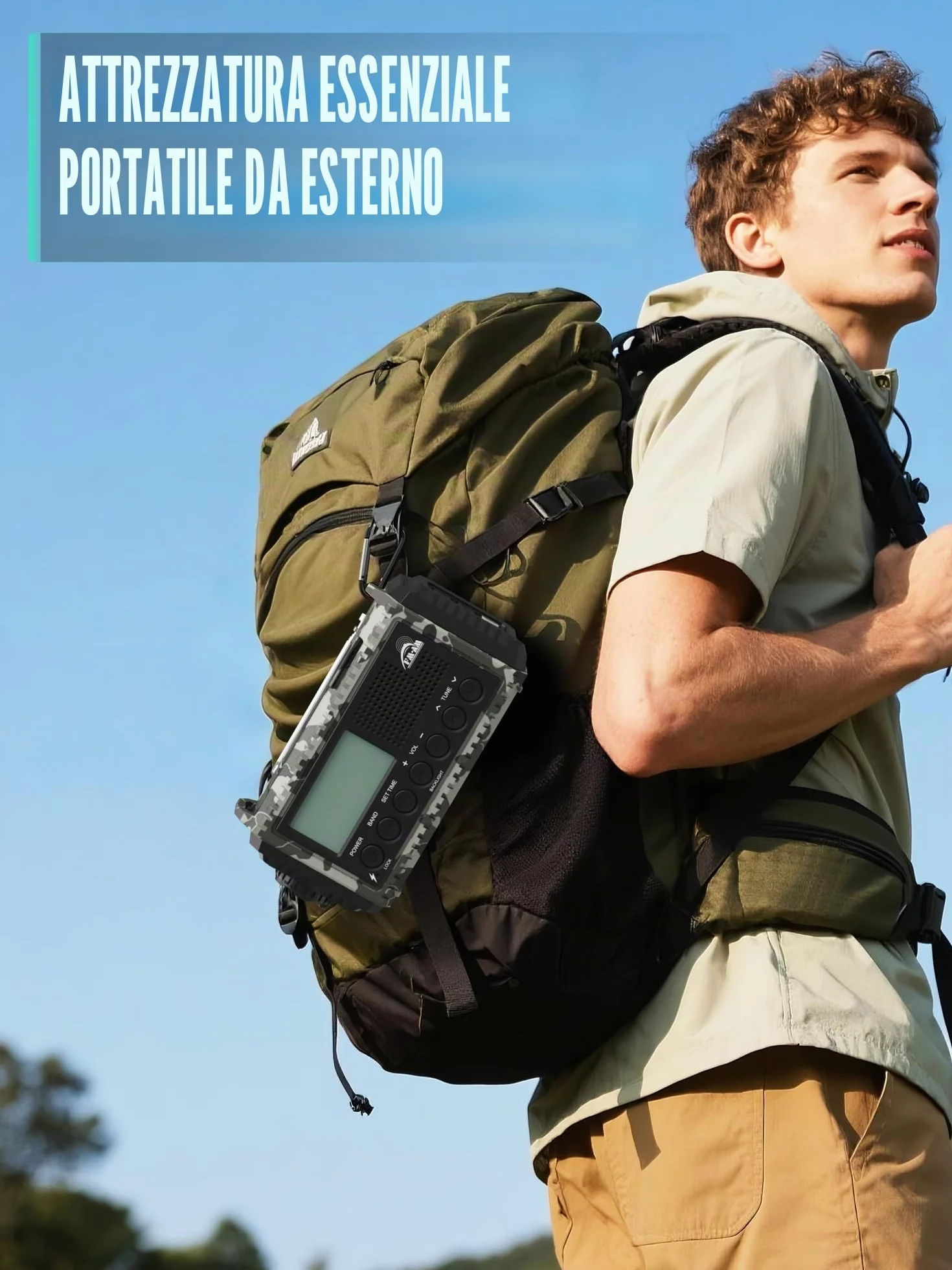 Radio Portatile di Emergenza 12000 mAh AM/FM/SW Ricaricabile Impermeabile