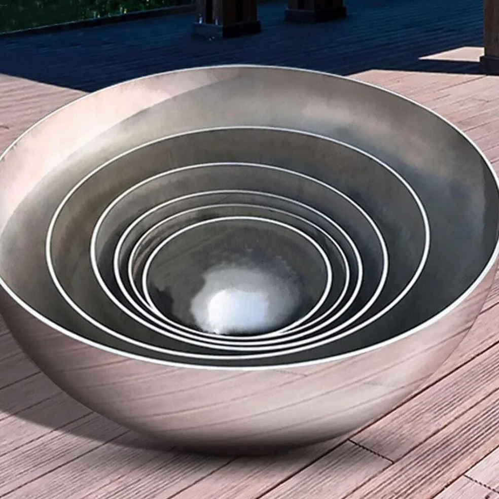 BESPORTBLE Sfera da giardino per esterni, 4 pezzi, emisfero riflettente, per esterni, in acciaio inox robusto