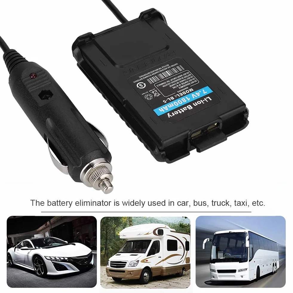 UV 5R Caricabatterie 12V per Radio Walkie Talkie, Eliminatore Batteria con Cavo Altoparlante