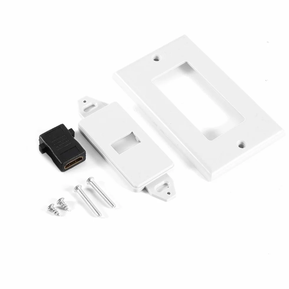Piastra da parete HDMI femmina placcata in oro 1 porta bianco