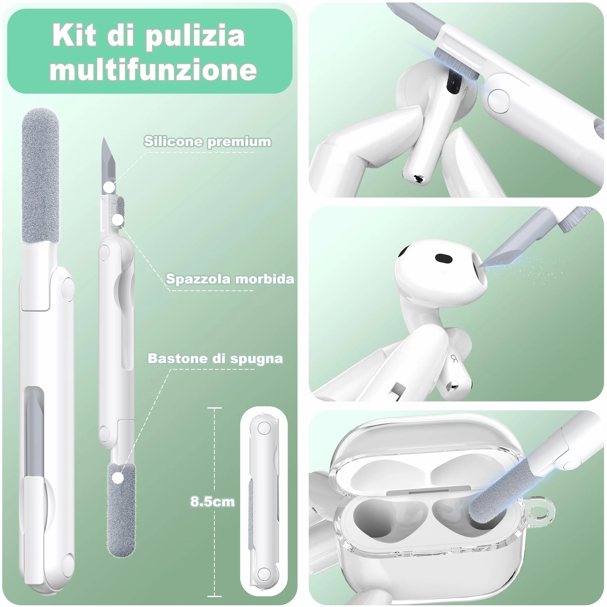 Custodia AirPods 4 generazione 2024 TPU antiurto anti-ingiallimento Bianco
