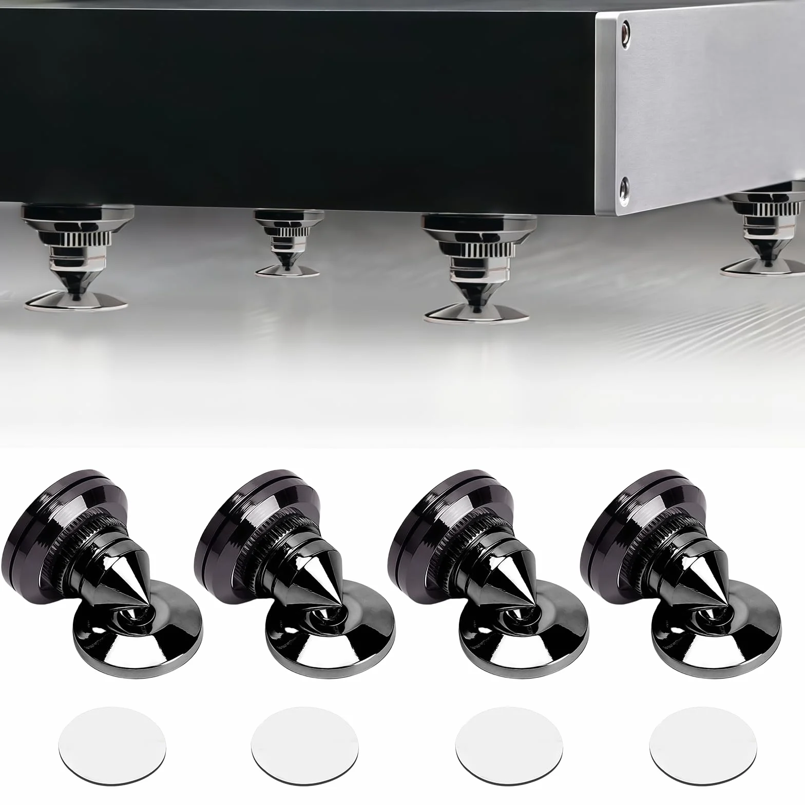 Punte per subwoofer altoparlante antiscivolo 8 tappetini 4 cuscinetti supporto anti-vibrazione HiFi