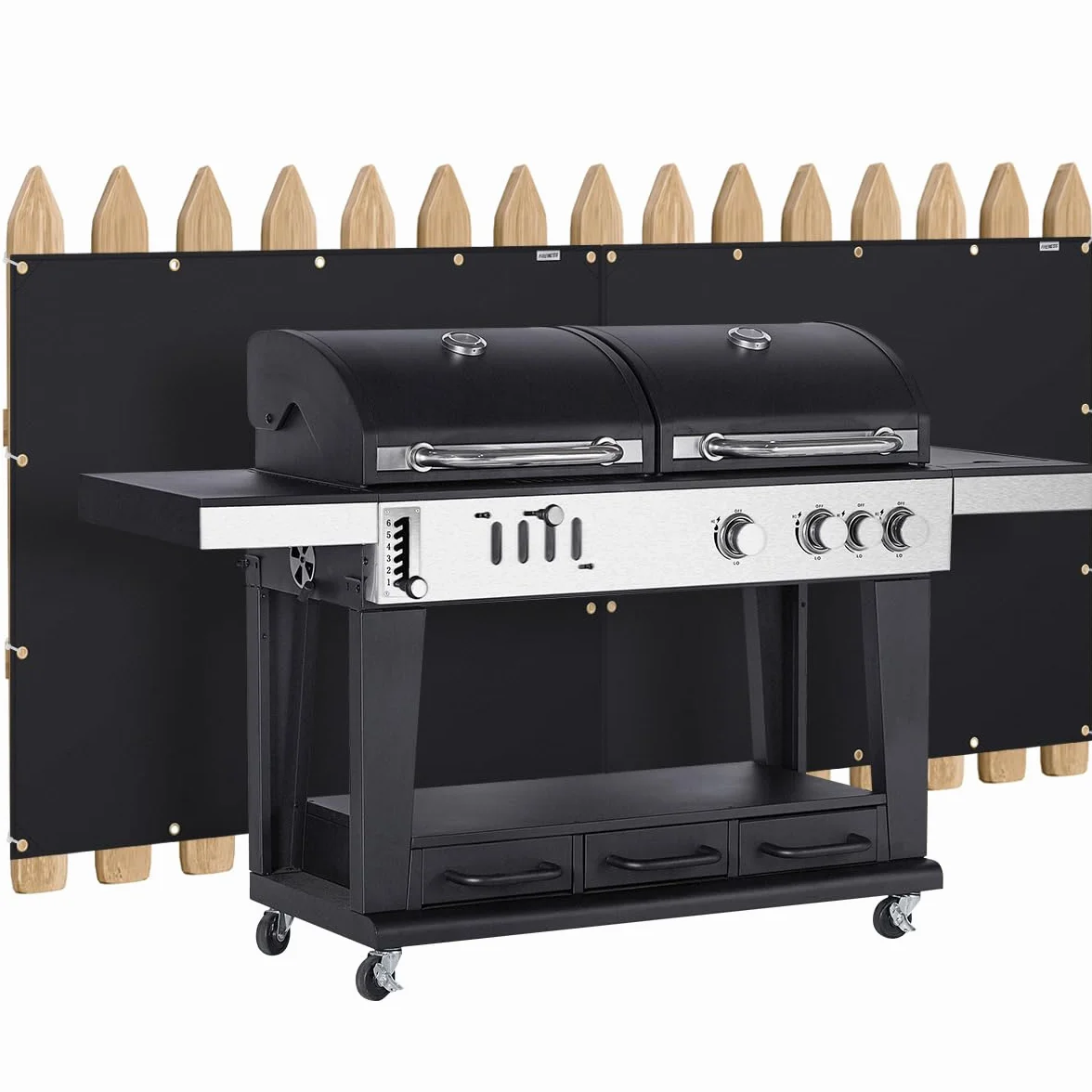 120x150cm Tappeto Protezione Antincendio per il Grill, Copertura Ignifuga e Protezione Schermo per Terrazza, Recinzione, Ringhiera, Barbecue a Gas, Fornello e Forno, Protezione Antincendio dietro il
