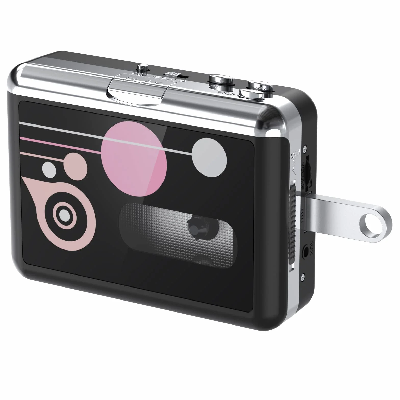 Lettore di cassette USB BR608 convertitore MP3 portatile con cuffie