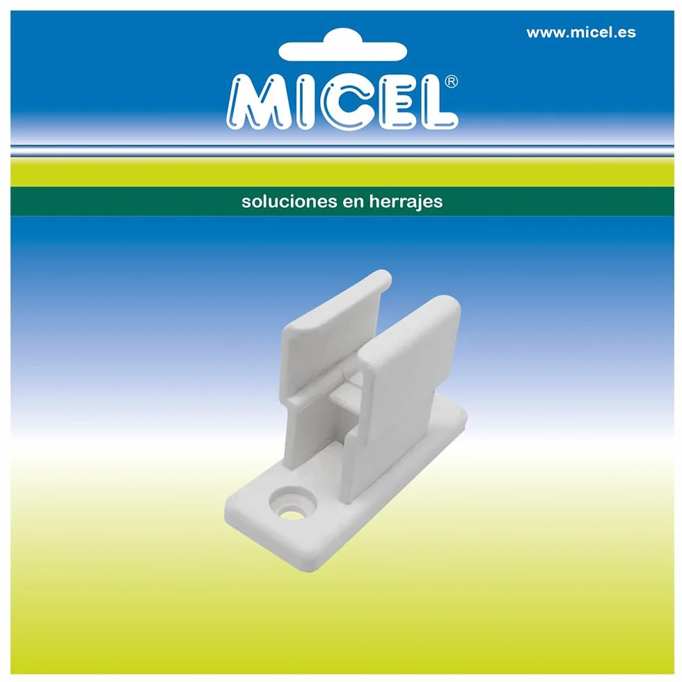 MICEL - 92553 - Morsetto di fissaggio per manovella per tenda da sole, per ancoraggio a parete, colore: bianco, 18,7 x 25,5 x 48,5 mm