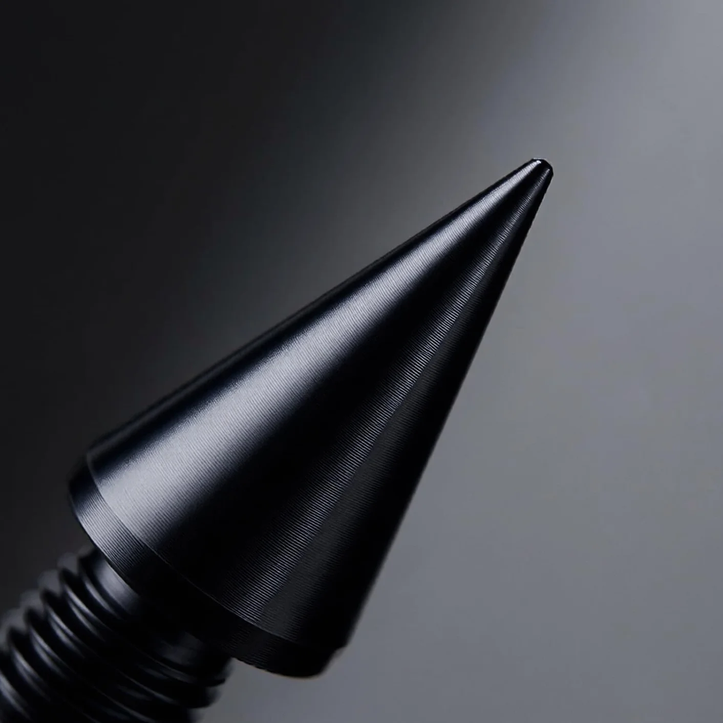 Set di punte e cuscinetti per altoparlanti M6, alluminio nero, Ø10 mm cono con radius pad Ø20 mm, ammortizzatori vibrazioni HiFi