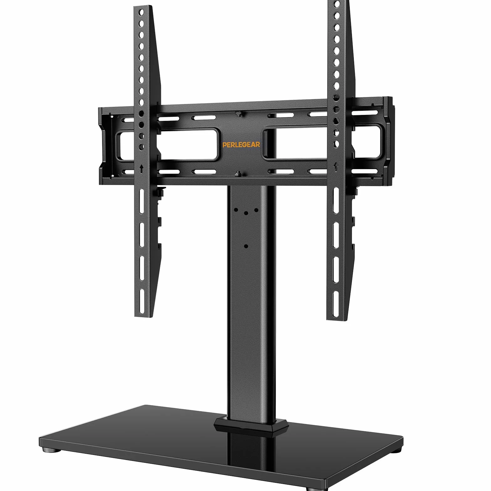 Supporto Girevole da Tavolo per TV 26-60 Pollici Regolabile in Altezza Base Vetro Temperato VESA 400x400mm 40 kg