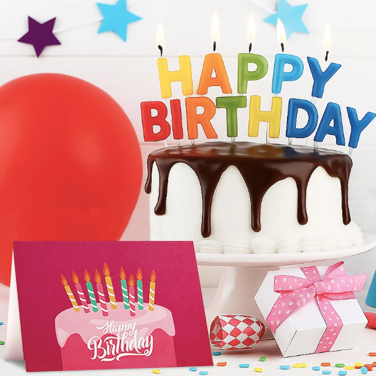 Biglietti di Auguri Compleanno 24 Pezzi con Buste e Adesivi per Uomini Donne Bambini