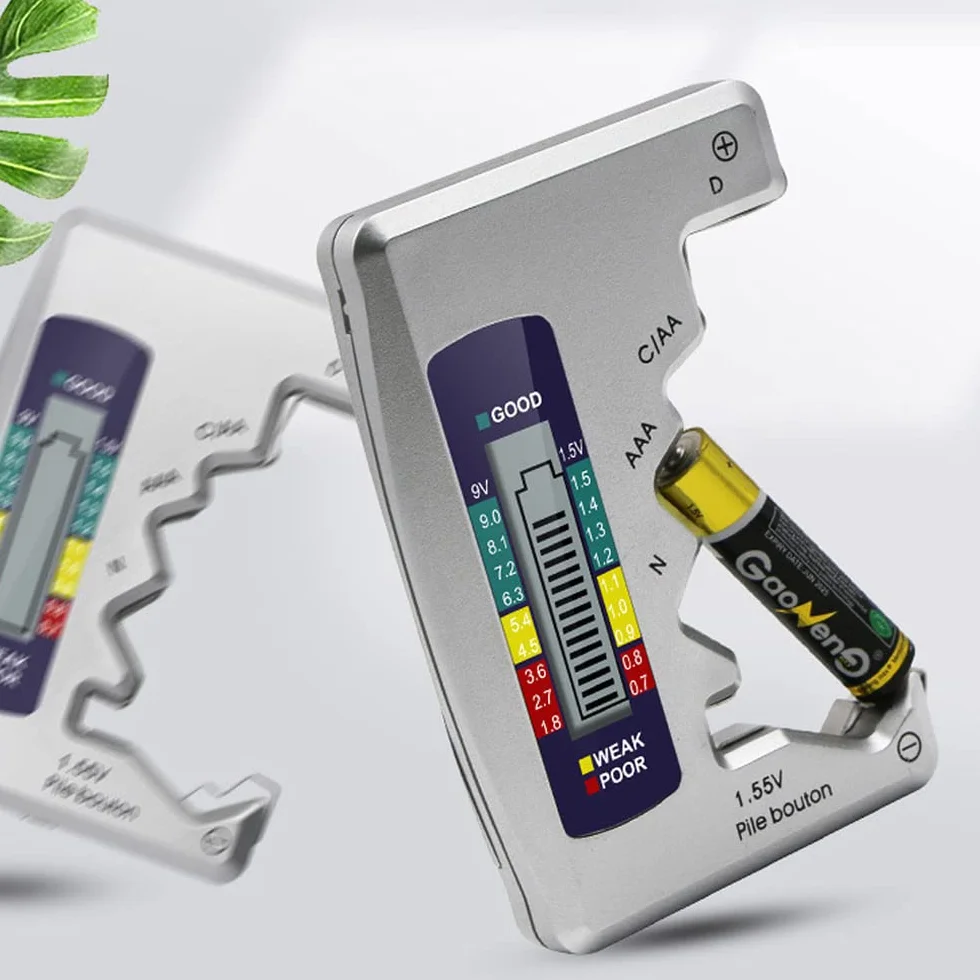 Mesee Misuratore Digitale Batterie Universale, Tester Batterie LCD Portatile per AA AAA C D N 9V 1.5V