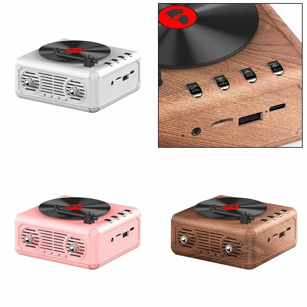 Przenośny odtwarzacz CD Bluetooth z głośnikiem na TF USB różowy