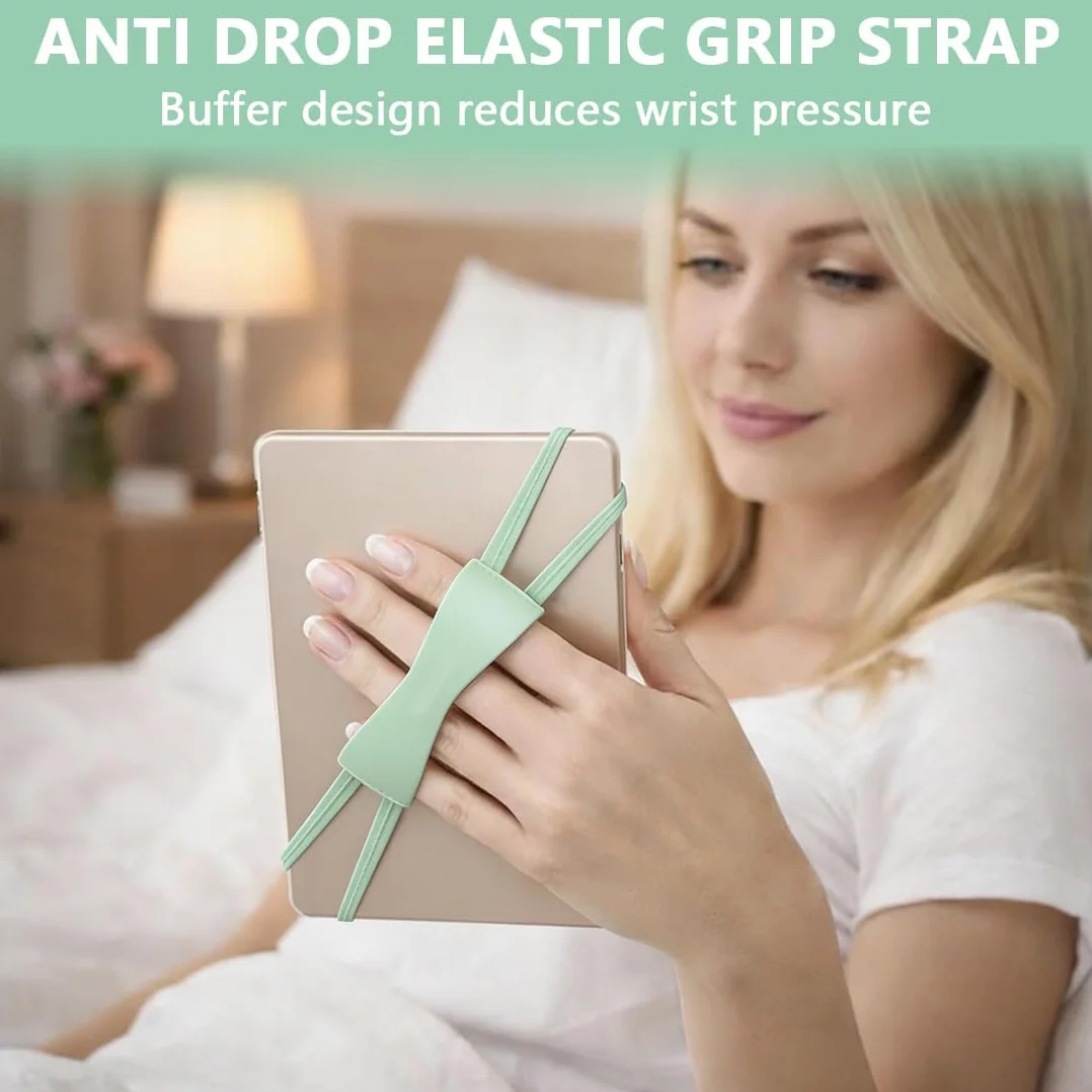Cinturino da Mano per eReader 6-8 Pollici, Supporto Elastico Antiscivolo Verde