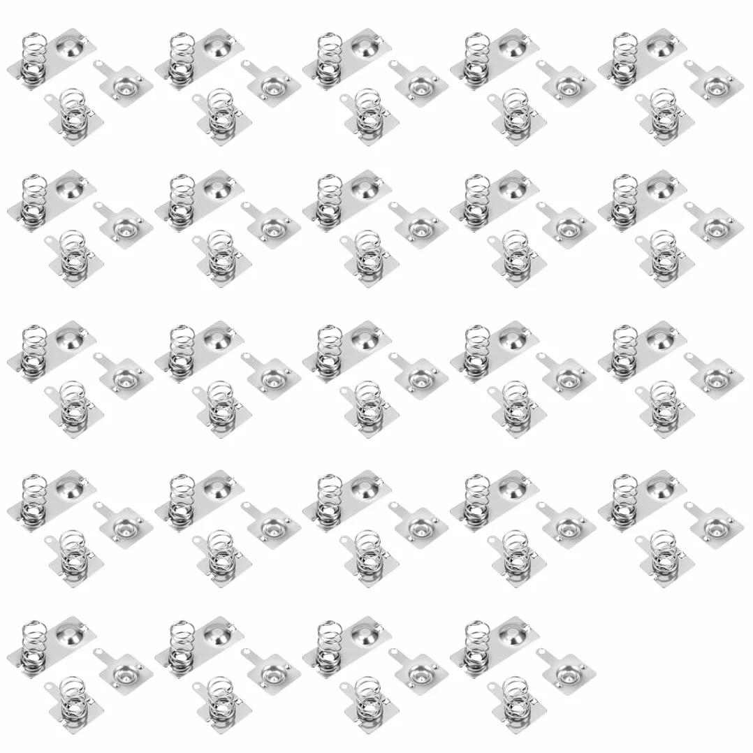 HAGNA 24 Set Positivo A Negativo Molla Contatto Piastra, 24 Pezzi Aa Batteria Piastra 28Mmx11Mm E 24 Coppie Aa Batteria Piastra 13Mmx11Mm