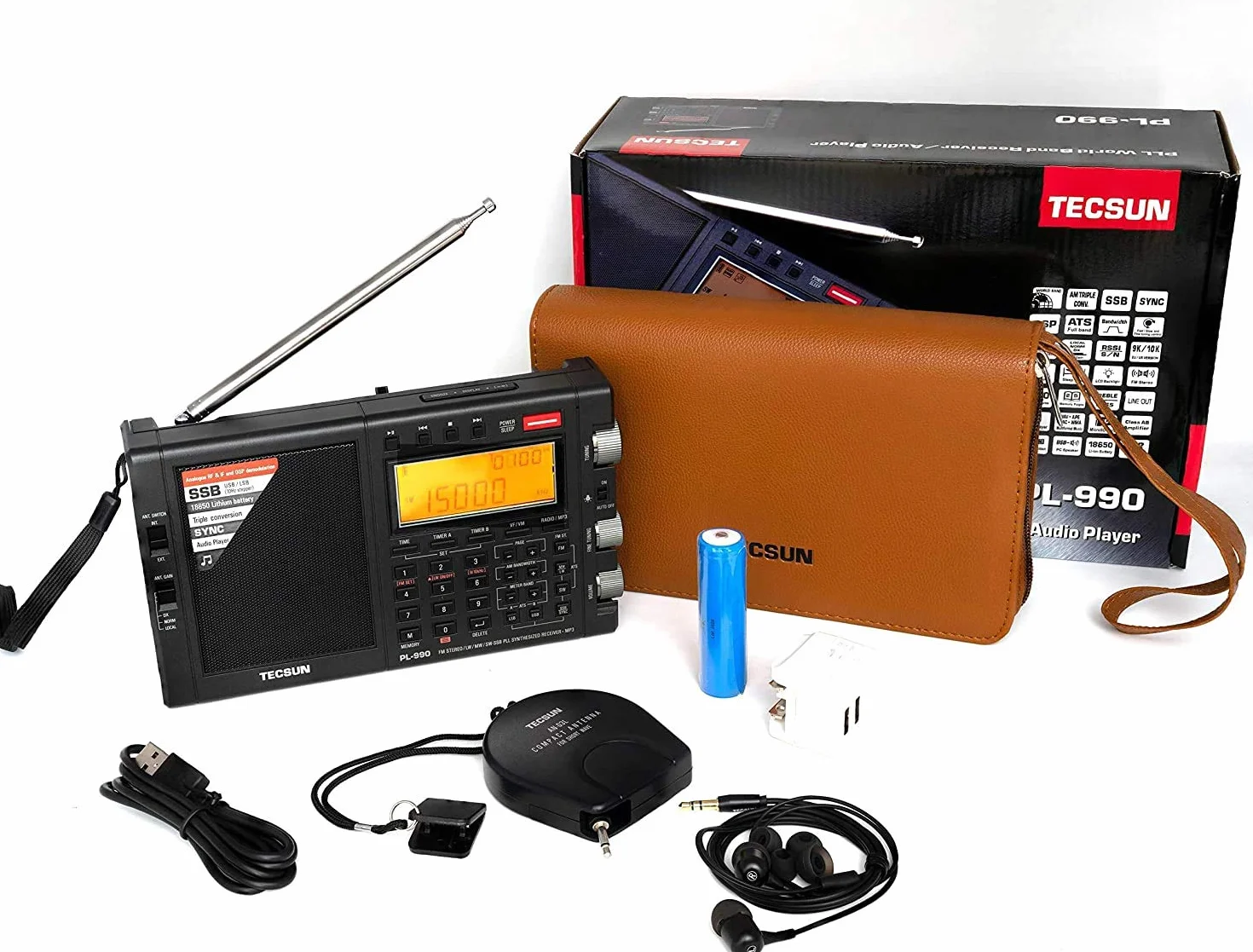 TECSUN PL-990X ricevitore professionale AM FM onde corte portatile DIGITALE SSB