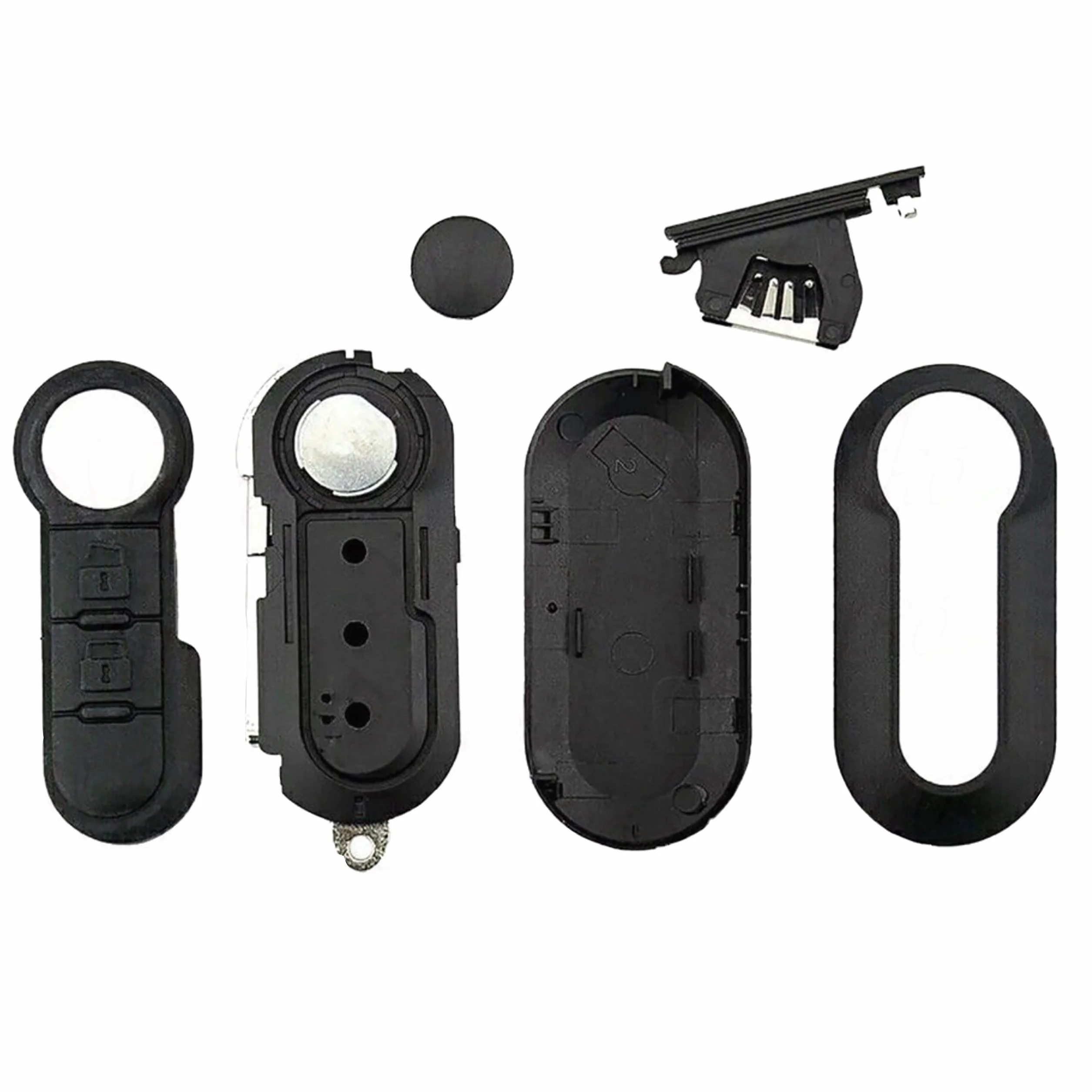 Ricambio Chiave Telecomando Compatibile Fiat Grande Punto Evo Panda Bravo 500 L Abarth Guscio 3 Tasti con Lama Portachiavi