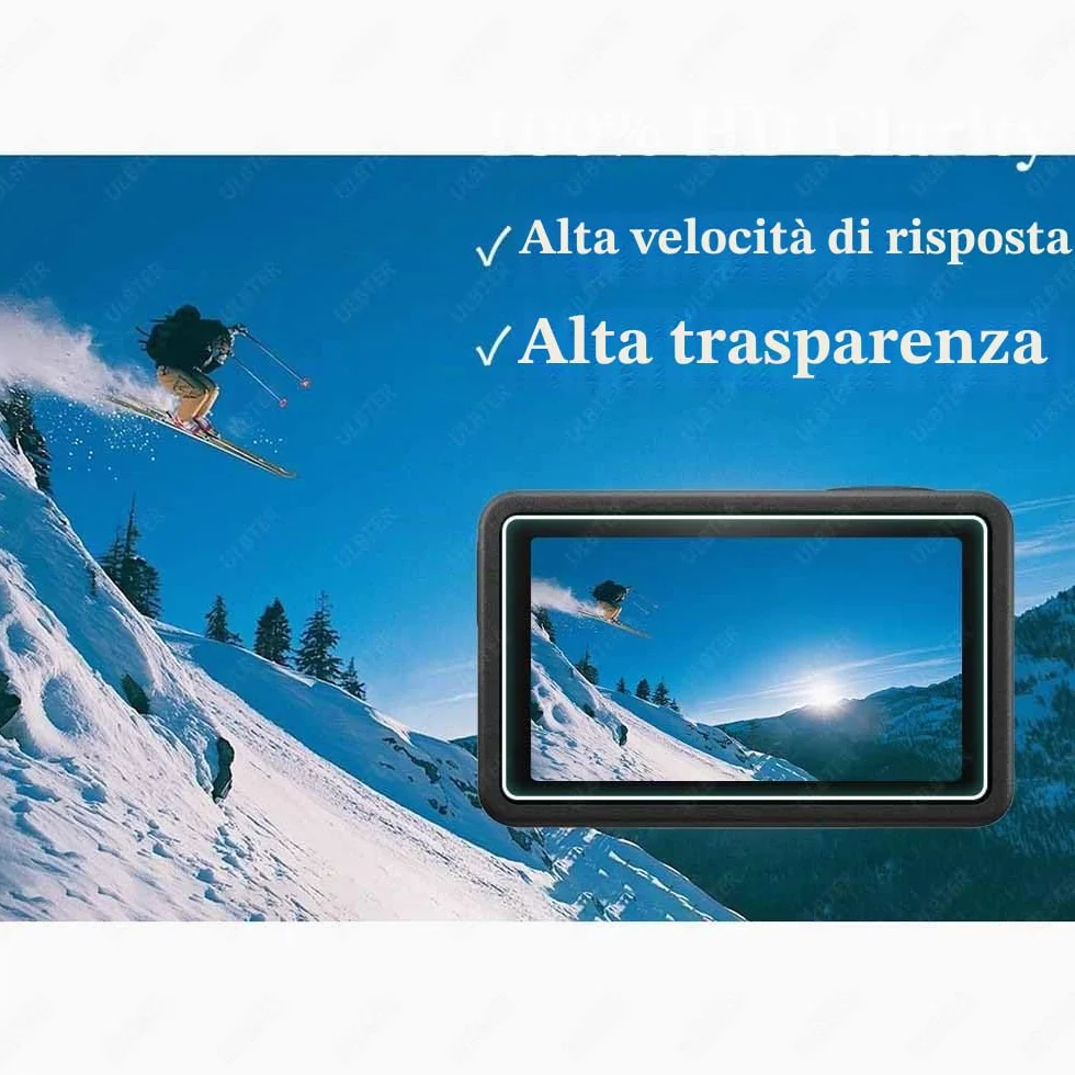 ULBTER Pellicola protettiva per DJI Osmo Action 5 Pro, vetro temperato 0,3 mm, durezza 9H, 2+6 pezzi
