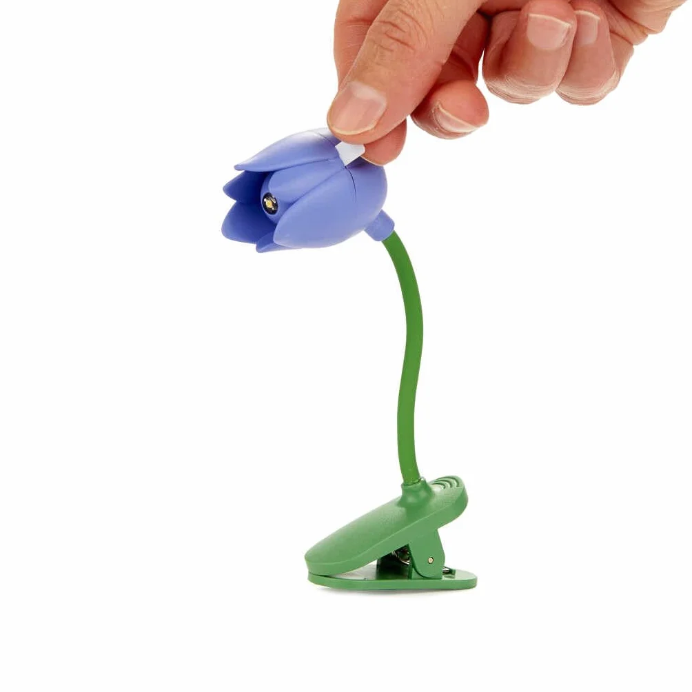 Balvi Lampada Flessibile con Clip a Forma di Tulipano per Lettura Colore Lilla