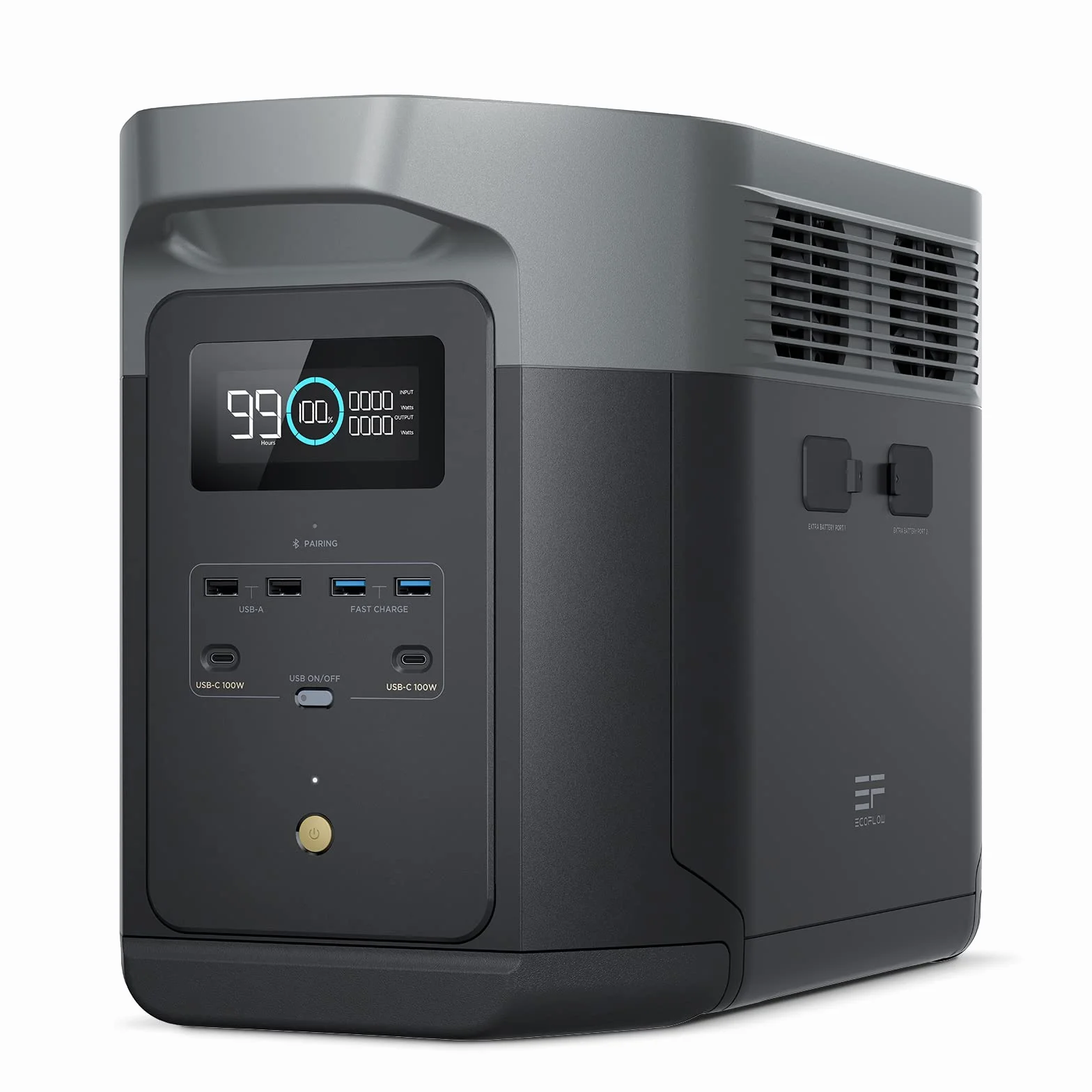 EF ECOFLOW DELTA 2 Max Espandibile 2-6kWh Centrale elettrica portatile, Batteria LFP 3000 cicli, CA+Solare 80% di carica in 1 ora, Fino a 3000W di uscita, Generatore solare silenzioso