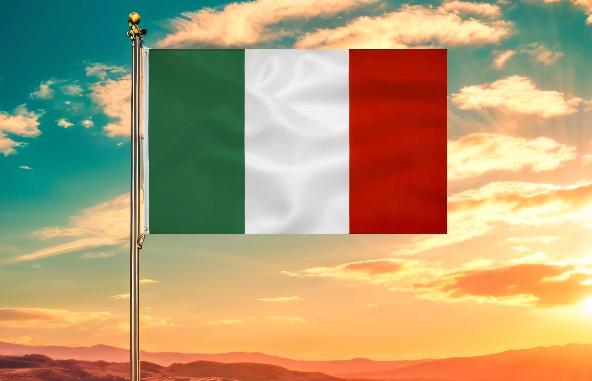 Italian Flag 2pcs 90 x 150 cm Poliestere Metallo Occhielli Bandiera Italia