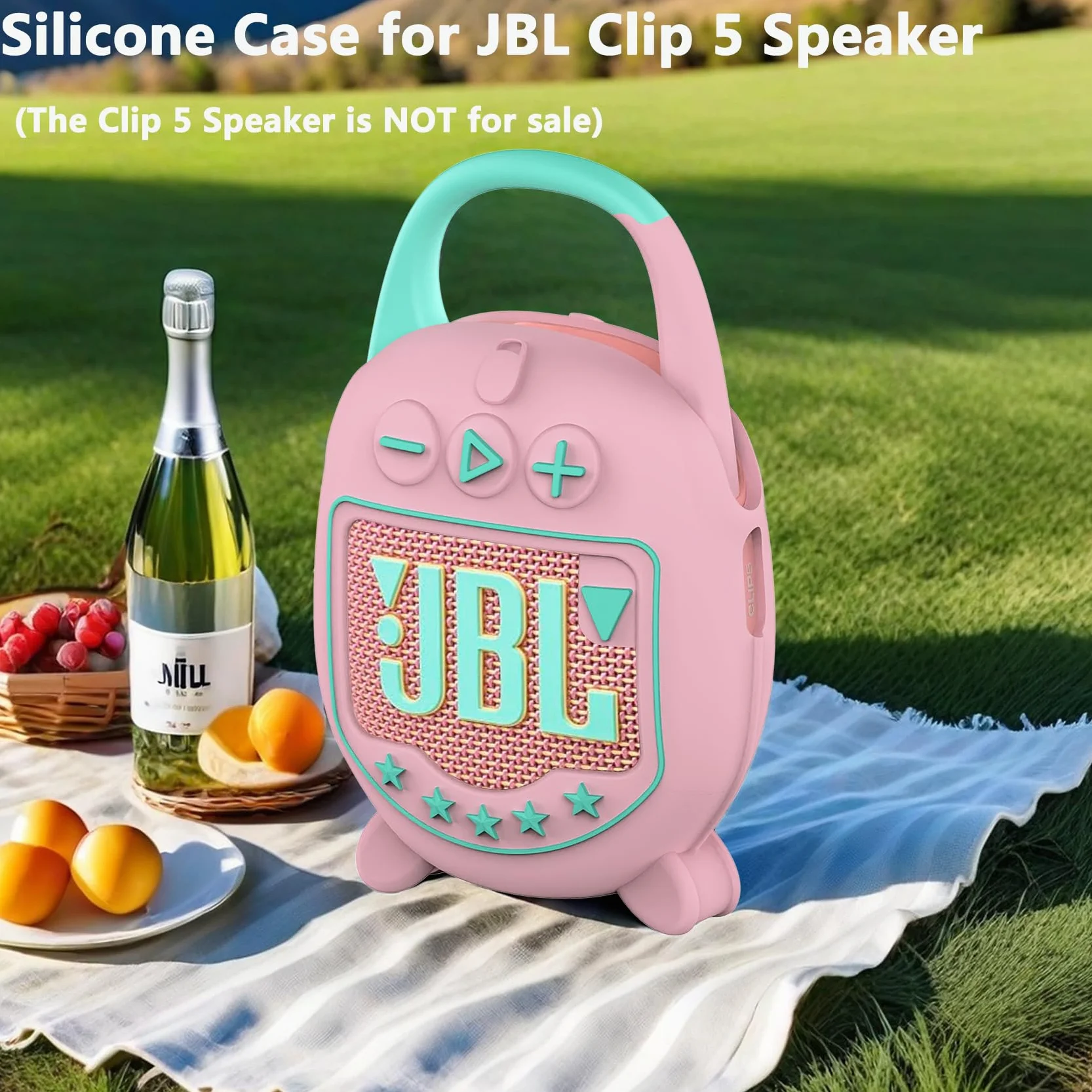 Custodia in silicone per JBL Clip 5 Ultra protettiva per altoparlante Bluetooth portatile rosa