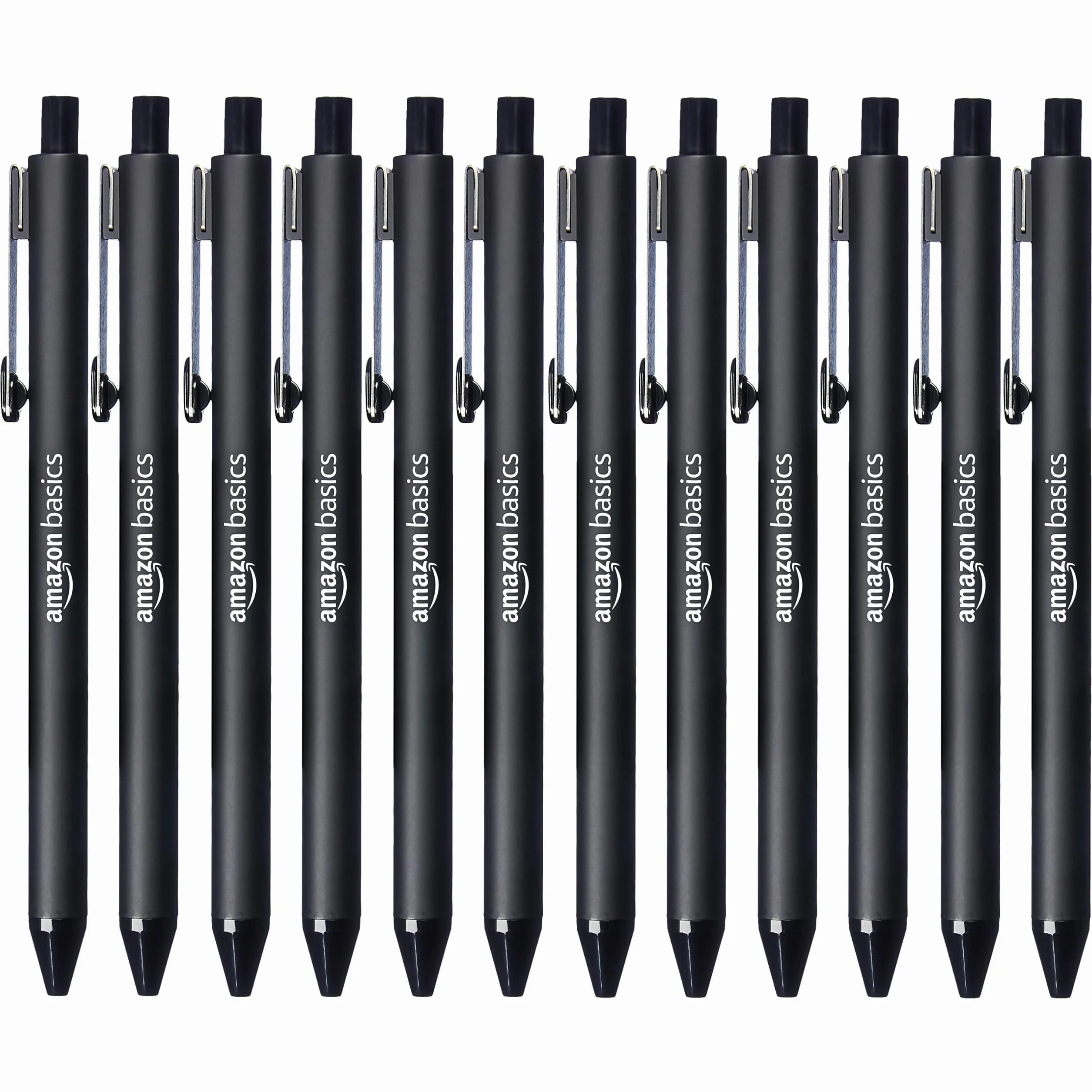 Amazon Basics Penna a sfera a scatto - Nero - Confezione da 12