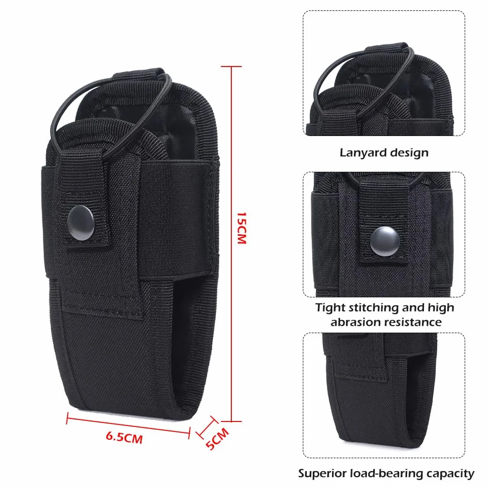 Custodia Radio Porta Cinturone per Walkie-Talkie Tattica Nero
