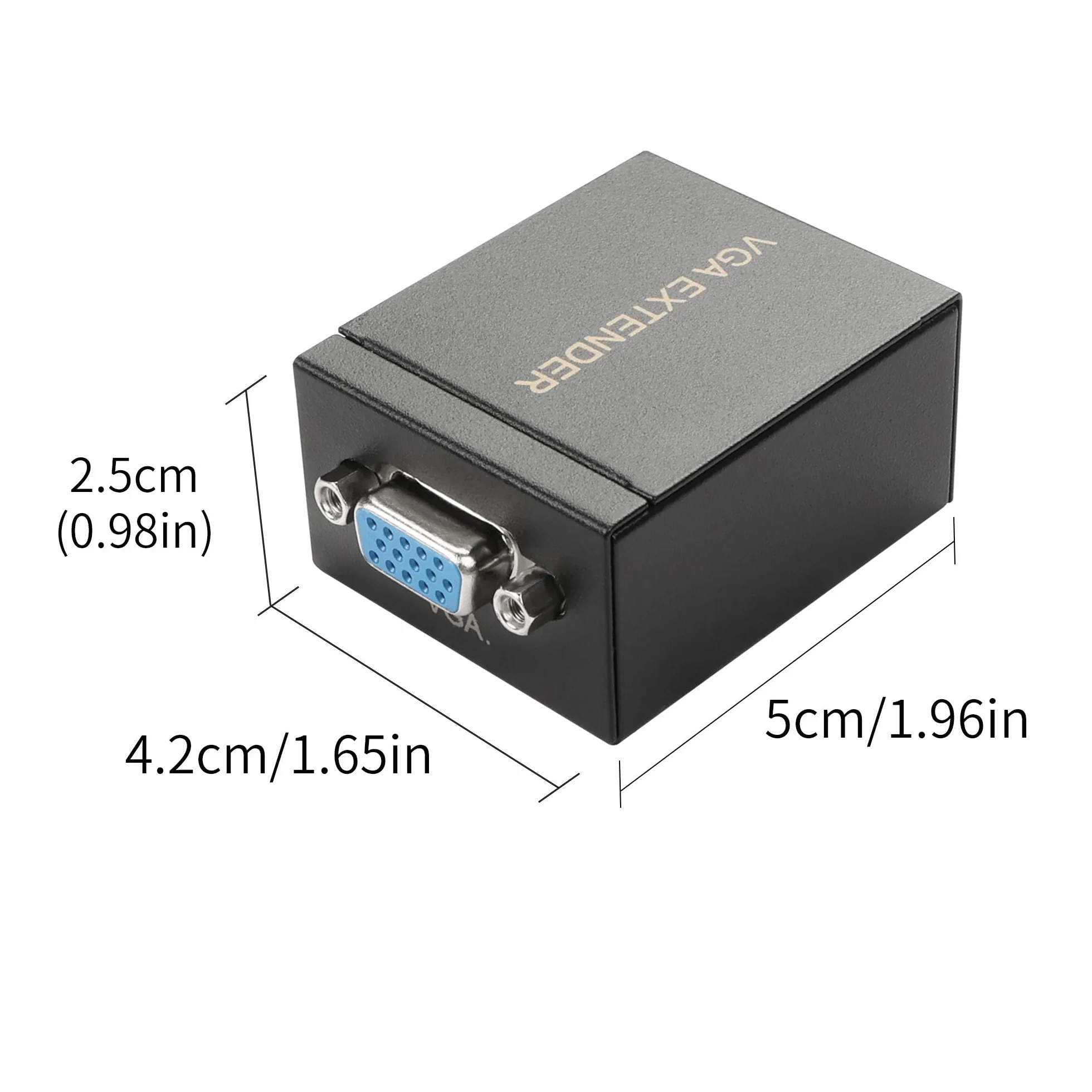 Convertitore VGA a Ethernet RJ45 Cat5e/Cat6, Ripetitore di Segnale con Trasmettitore e Ricevitore fino a 60m