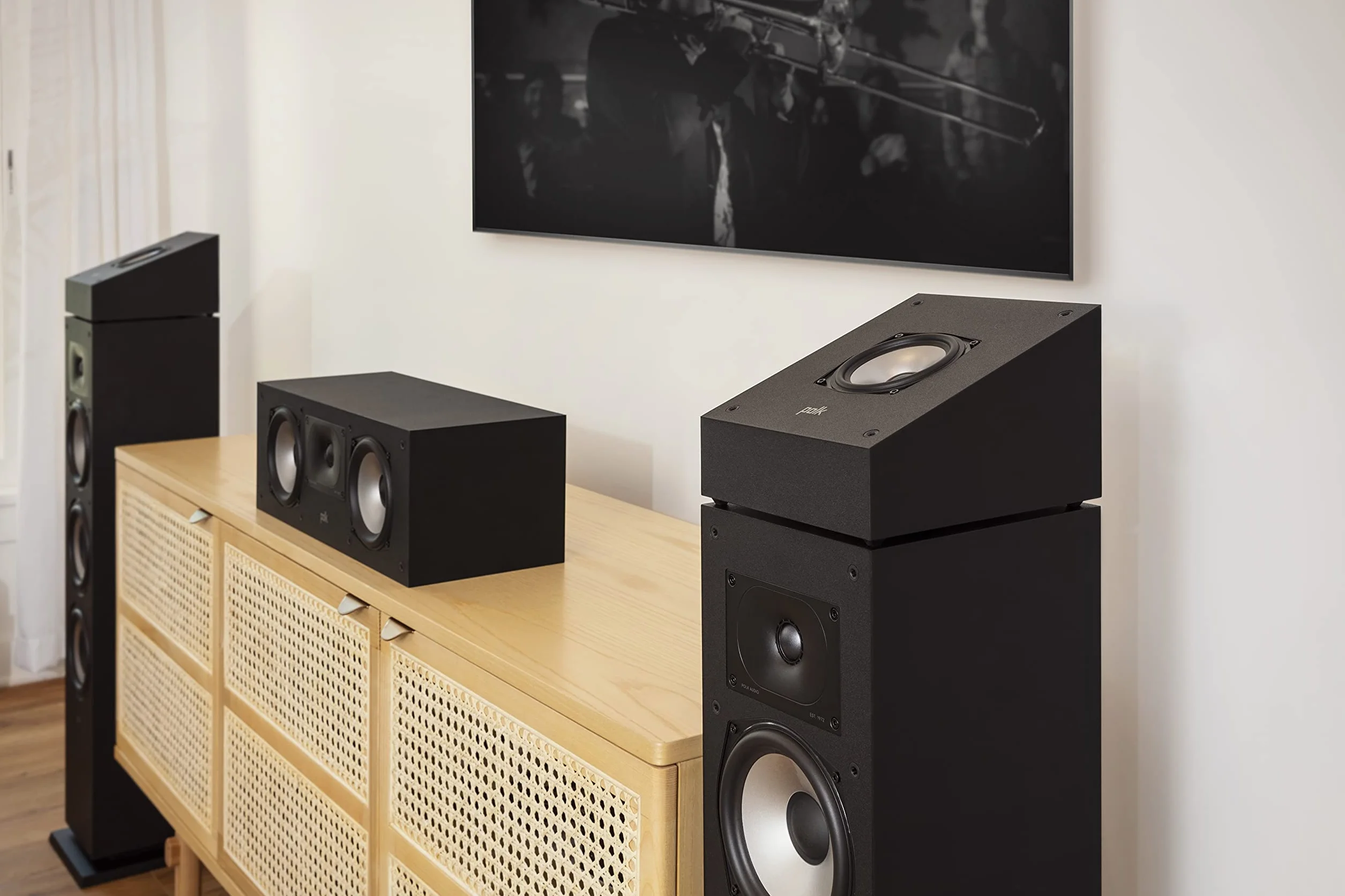 Polk Audio MXT90BK Diffusori Hi-fi per Musica e Home Cinema, Canale Height, Nero