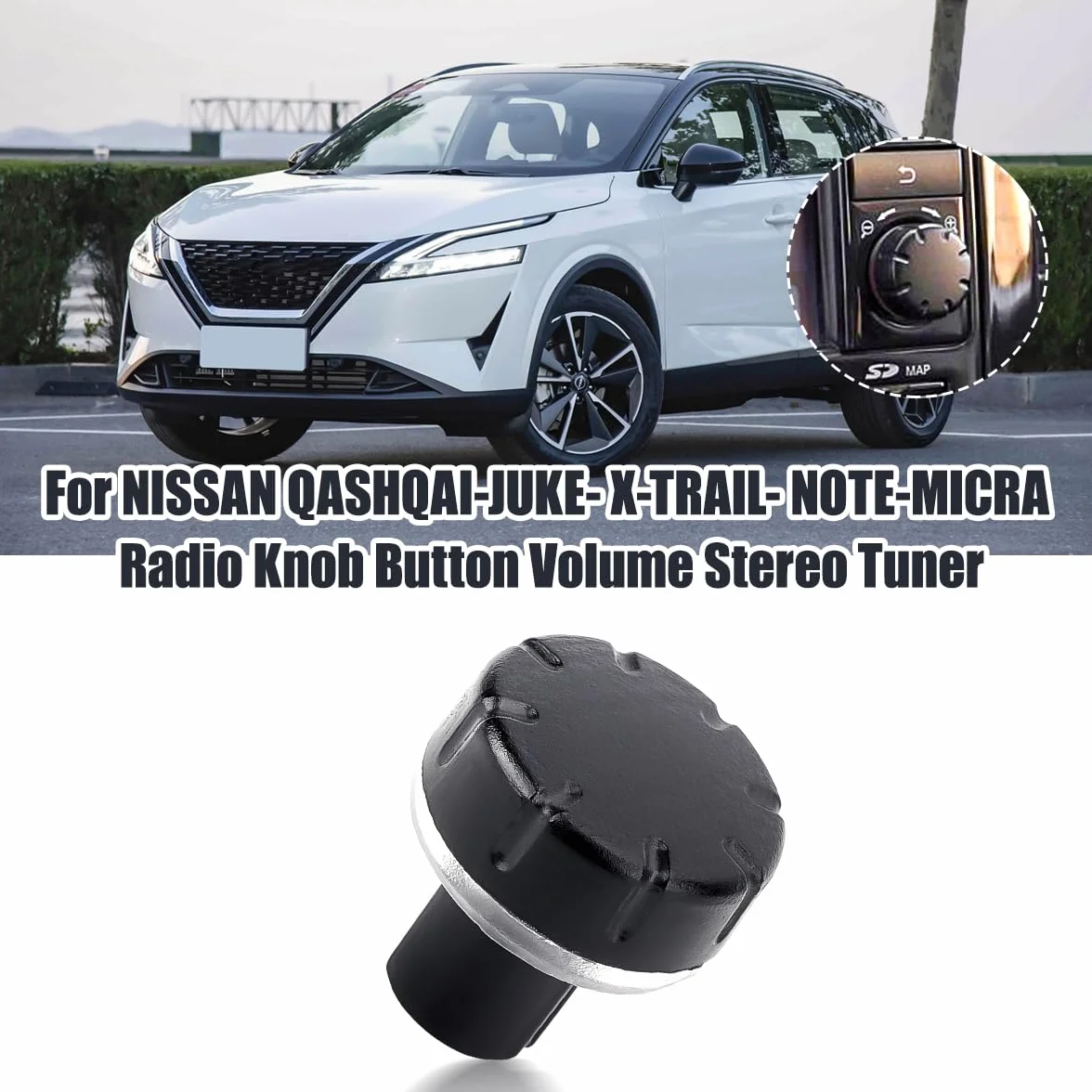 Manopola radio pulsante volume sintonizzatore stereo Nissan Qashqai Juke X-Trail Note Micra