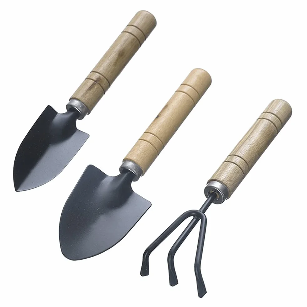 Attrezzi Giardinaggio,3 pezzi Utensili da Giardino Rastrello Giardino Paletta Giardinaggio Vanga Mini Set di Attrezzi da Giardinaggio per Piante in Vaso di Fiori piantine di Piante Bonsai