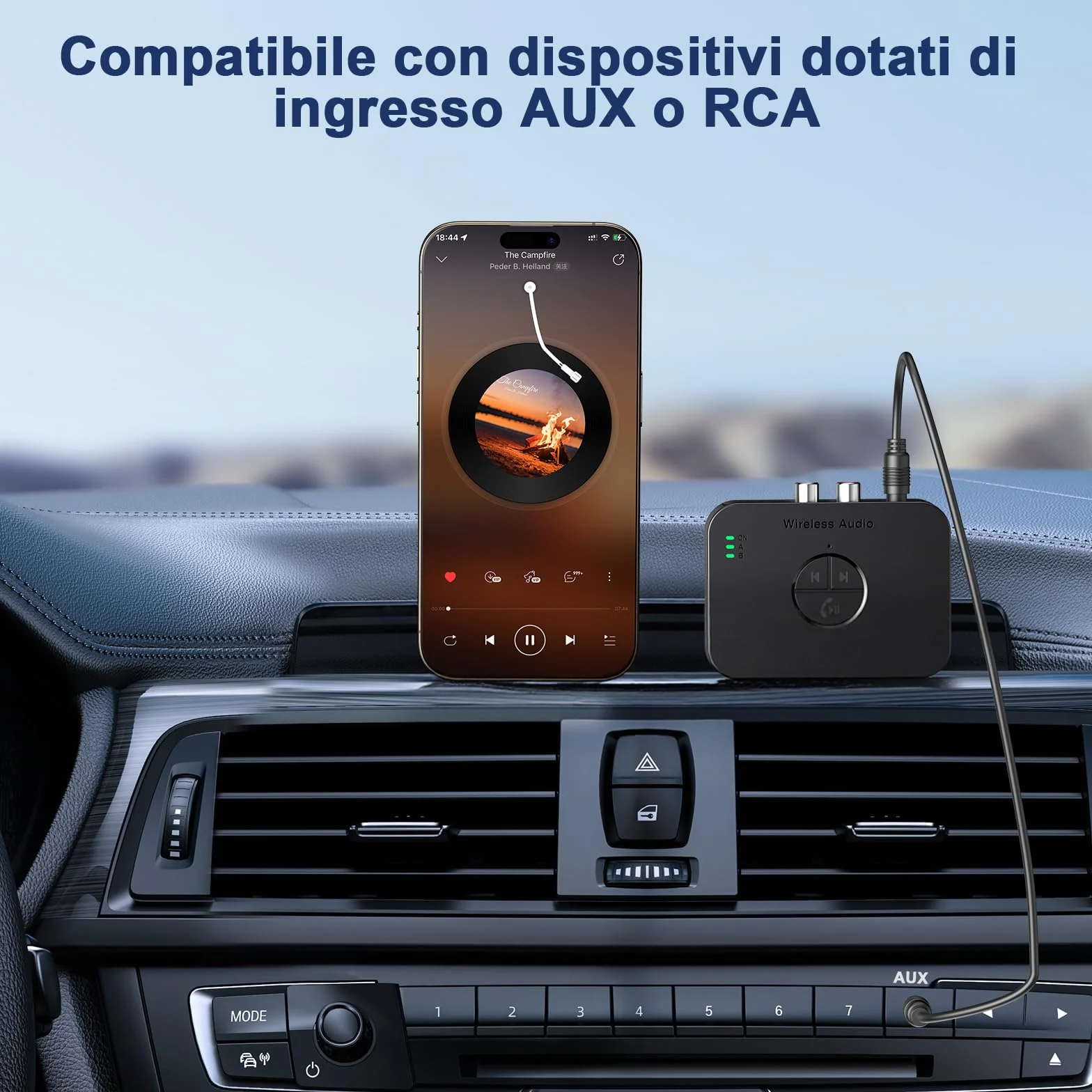 Adattatore Bluetooth 5.4 Impianto Stereo con Telecomando, Ricevitore Audio Wireless Hi-Fi con Jack Aux 3.5mm RCA
