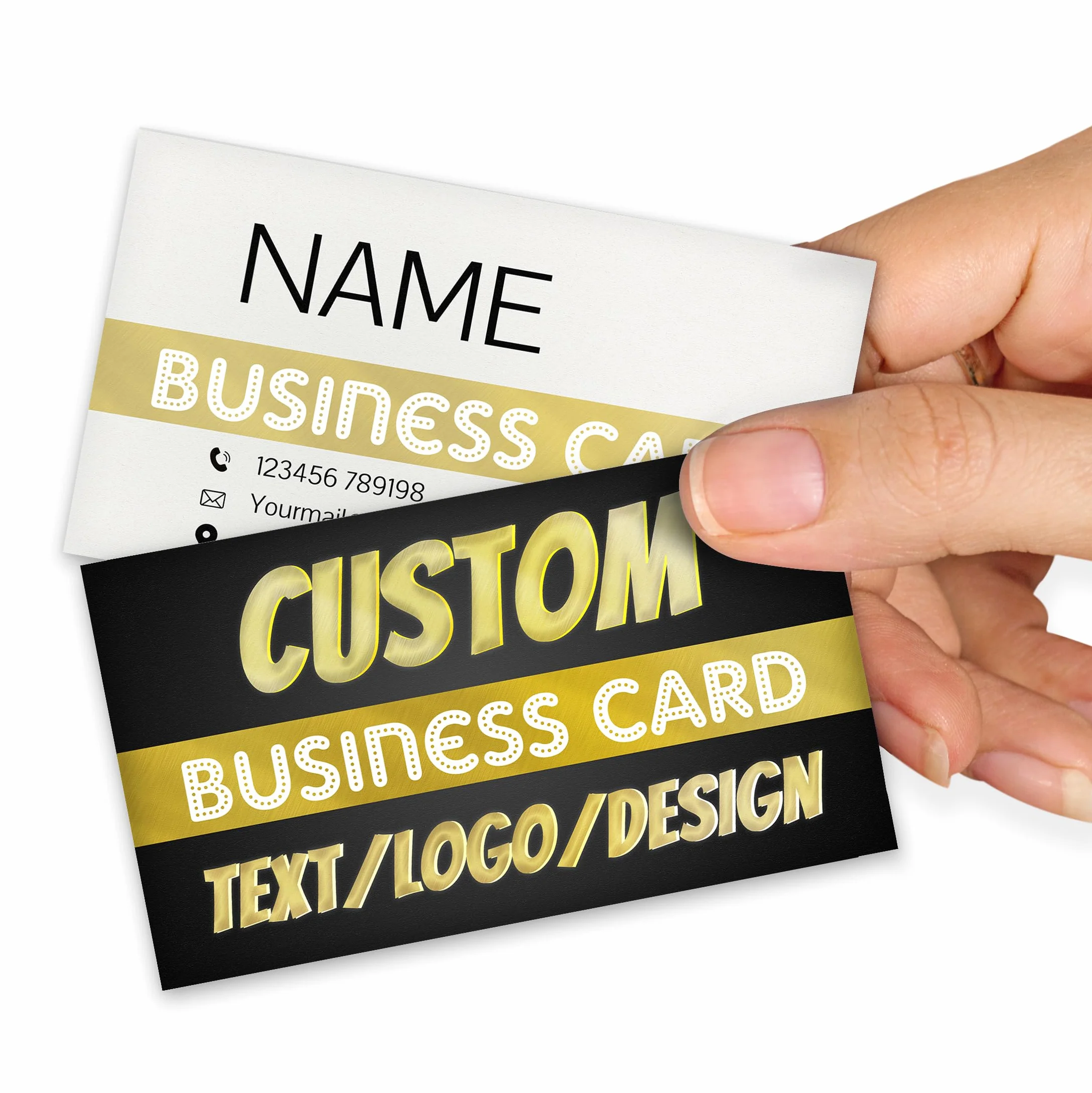 Biglietti Da Visita Personalizzati 90x54mm Fronte Retro Impermeabile Stampa Logo Testo Foto