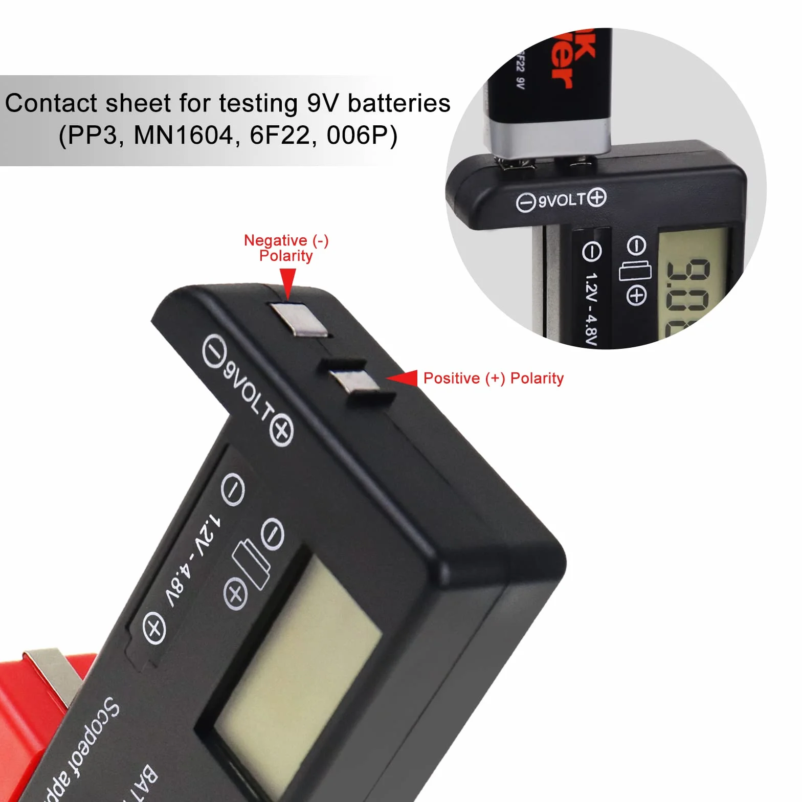 Digitale Batteria Tester Universale per AA/AAA/C/D/9V/1.5V Batterie a Bottone