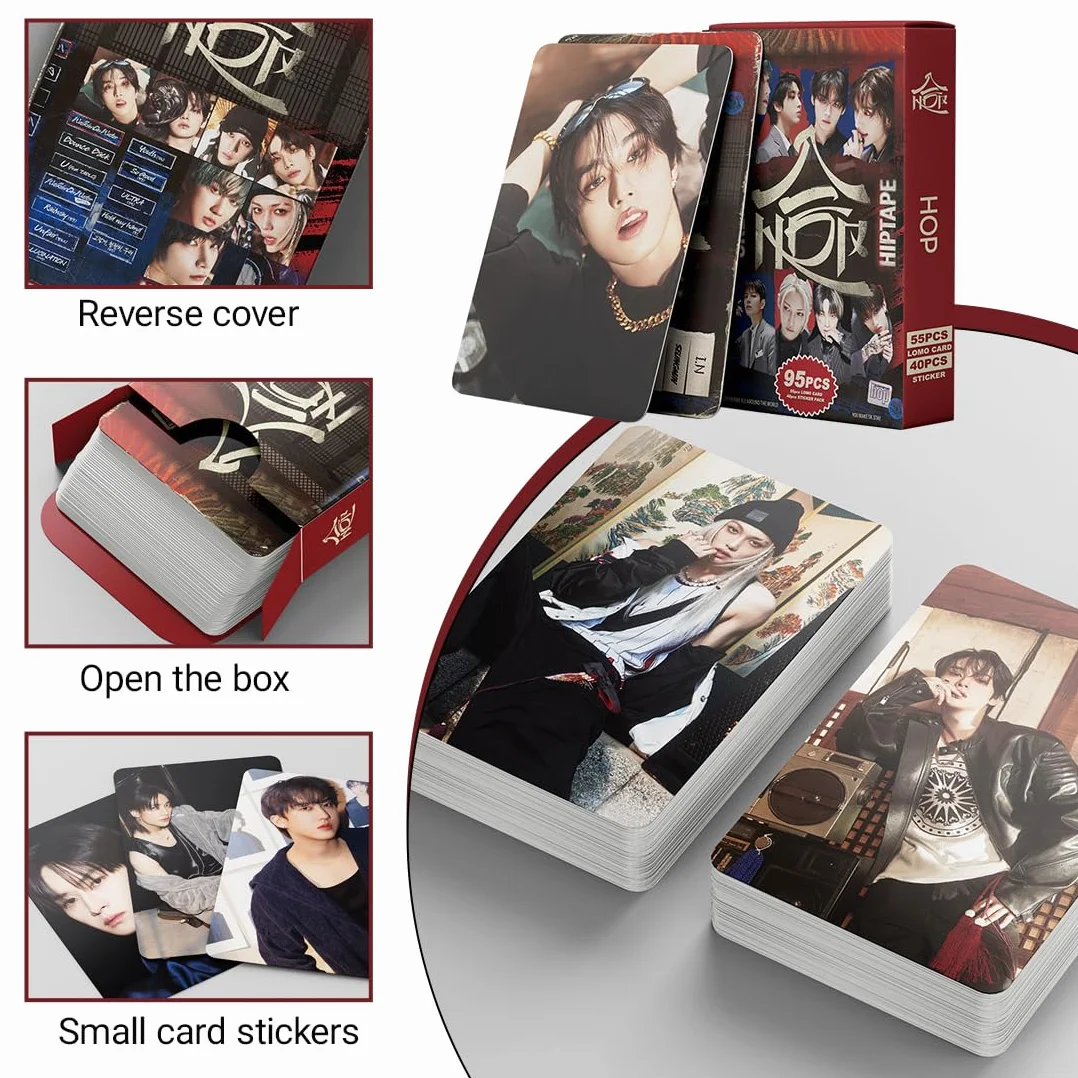 Stray Kids Photocards 55 pezzi Lomo Carte 40 Adesivi SKZ Album Fan HOP