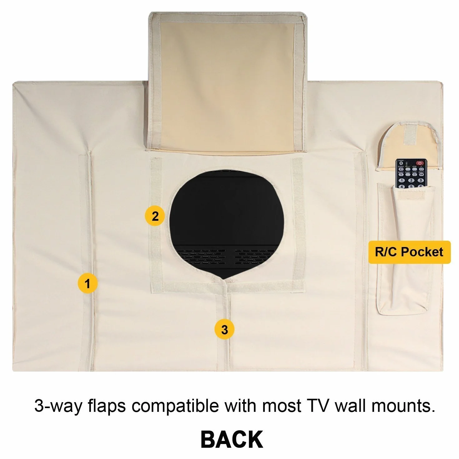 KHOMO GEAR Copertura Impermeabile per TV 32 Pollici Universale LED LCD PLASMA Beige