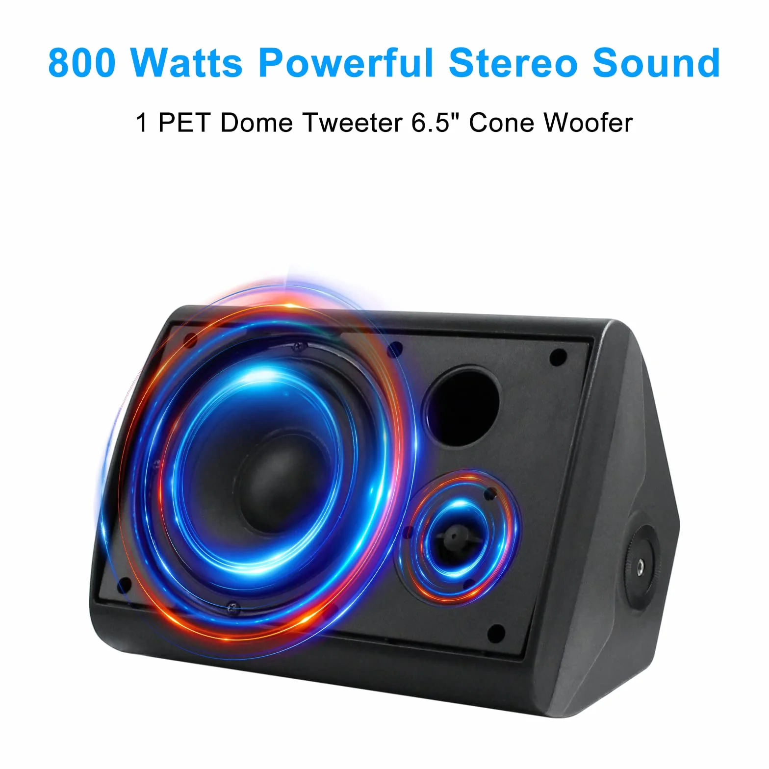 Herdio 800W 6,5" Diffusori da esterno impermeabili nero 4 Altoparlanti