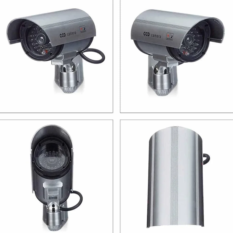 SQUADO Finta Telecamera da Esterno Dummy Cam 30 Finti LED Lampeggiante IR Infrarossi CCTV