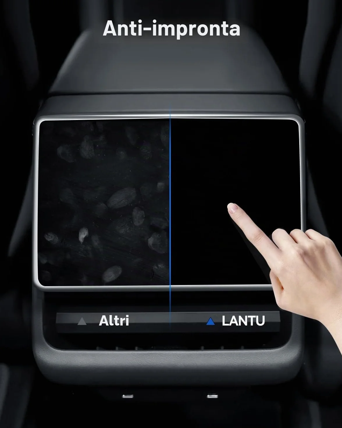 Pellicola Protettiva Vetro Temperato 9H per Tesla Model 3 2024-2026 Model Y 2025 15,4" 8" Display Posteriore Antiriflesso Anti-Impronte