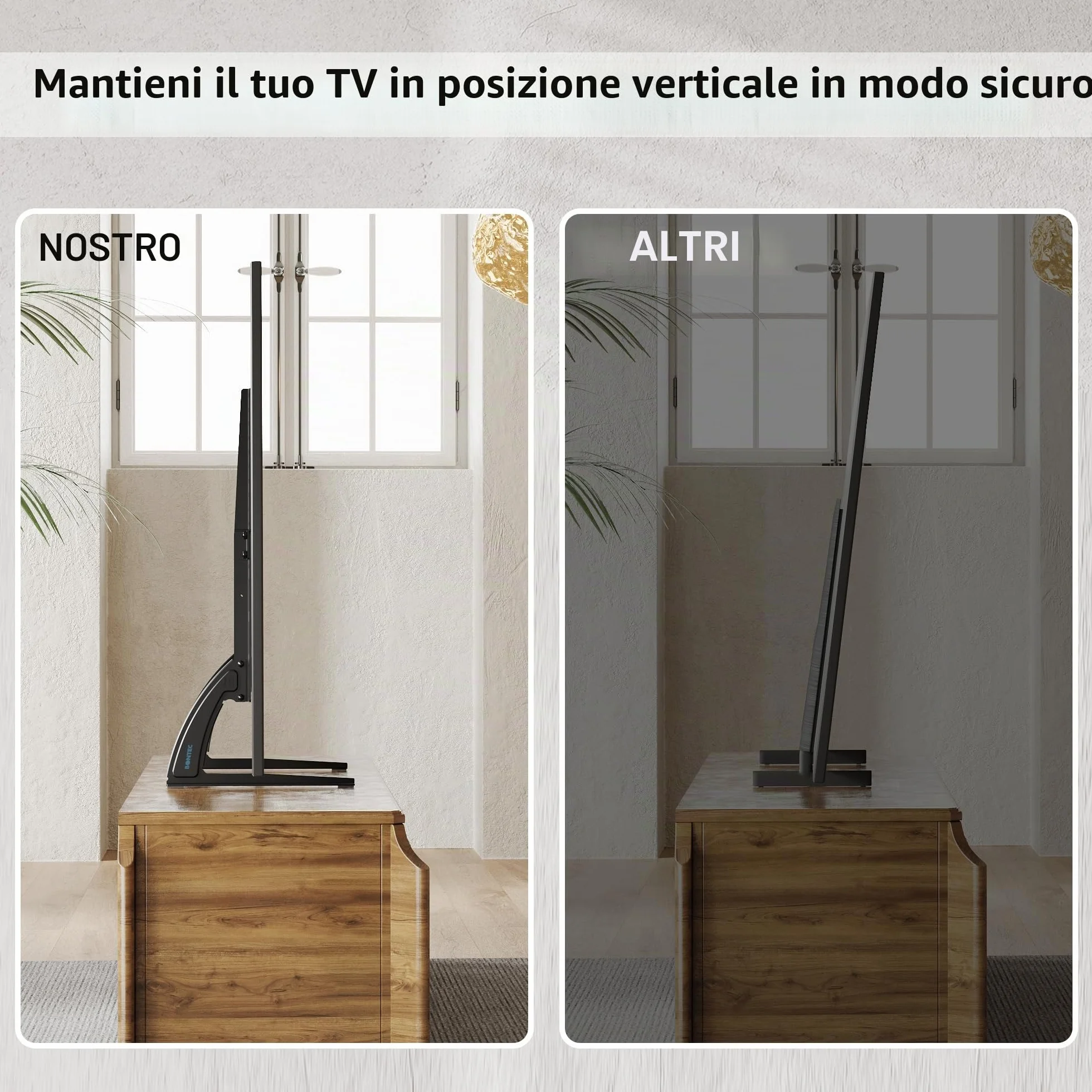 BONTEC Supporto TV Universale 22-65 Pollici VESA 800x400 mm Regolabile 50 kg