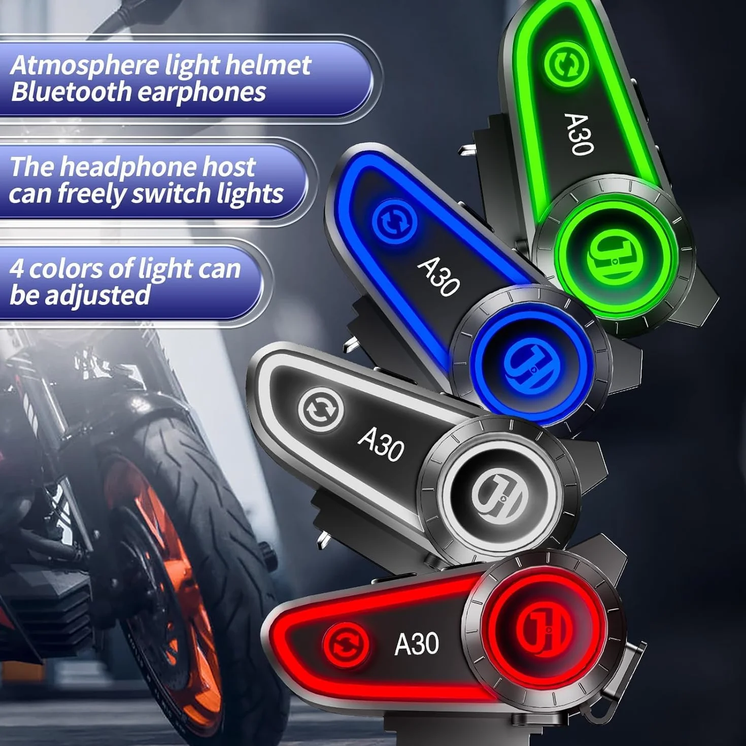 DSTELIN Casco Moto Auricolare Bluetooth 5.3 IPX7 Impermeabile con Riduzione del Rumore FM CVC Nero