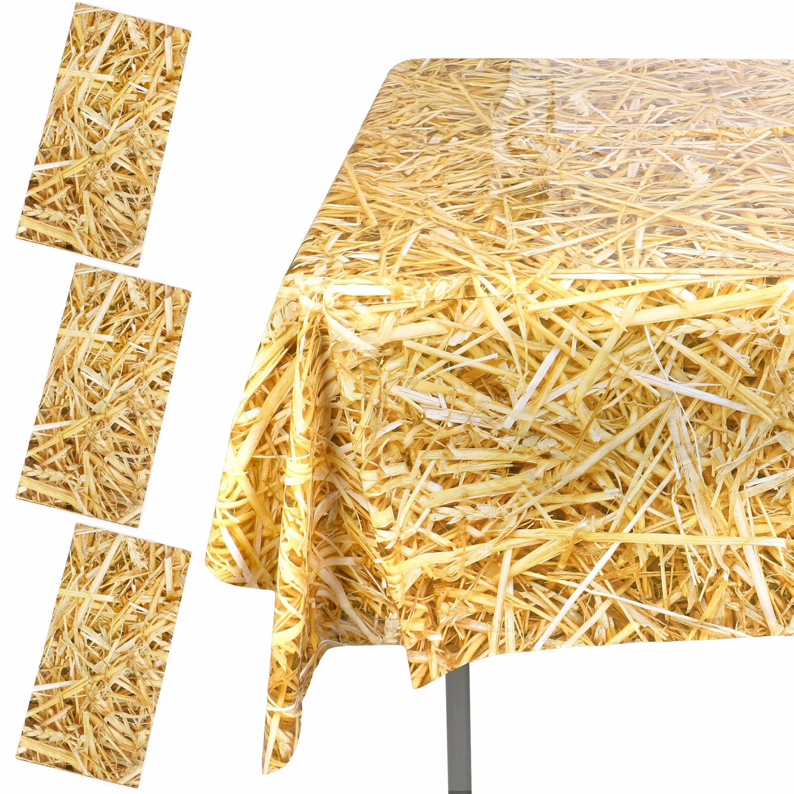 Tovaglie di Paglia 274x137cm Plastica Decorazioni Feste Cowboy Western Hawaiane